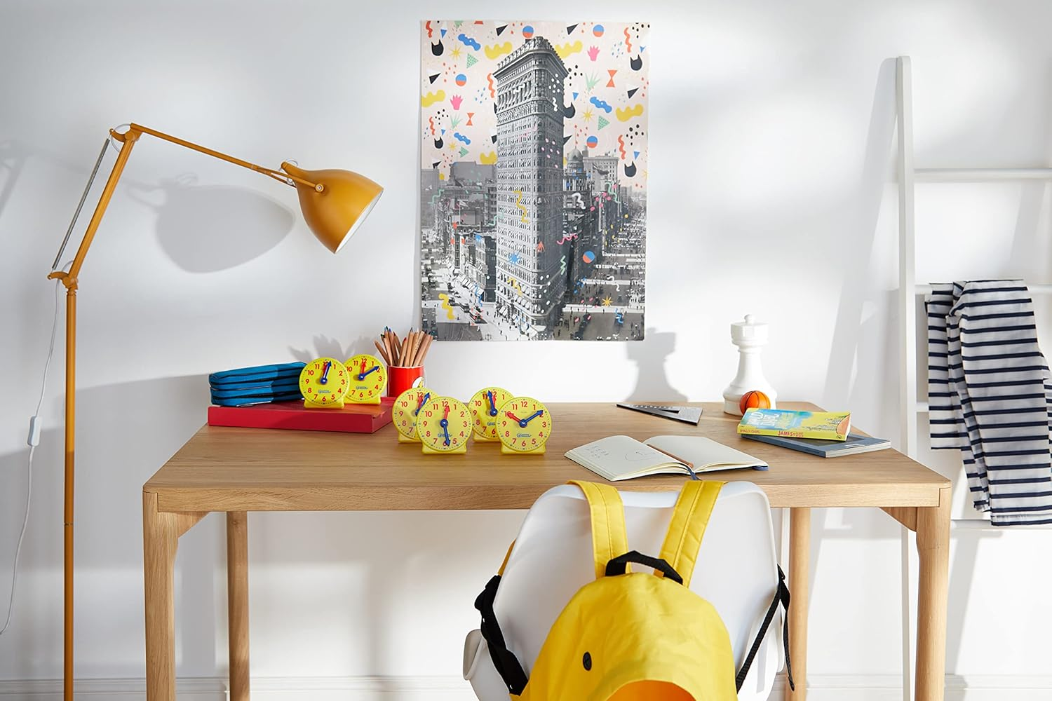 Learning Resources Gear Clock, 4 Inch, Teacher Helper, Classroom Accessories, Set of 6, Ages 5+