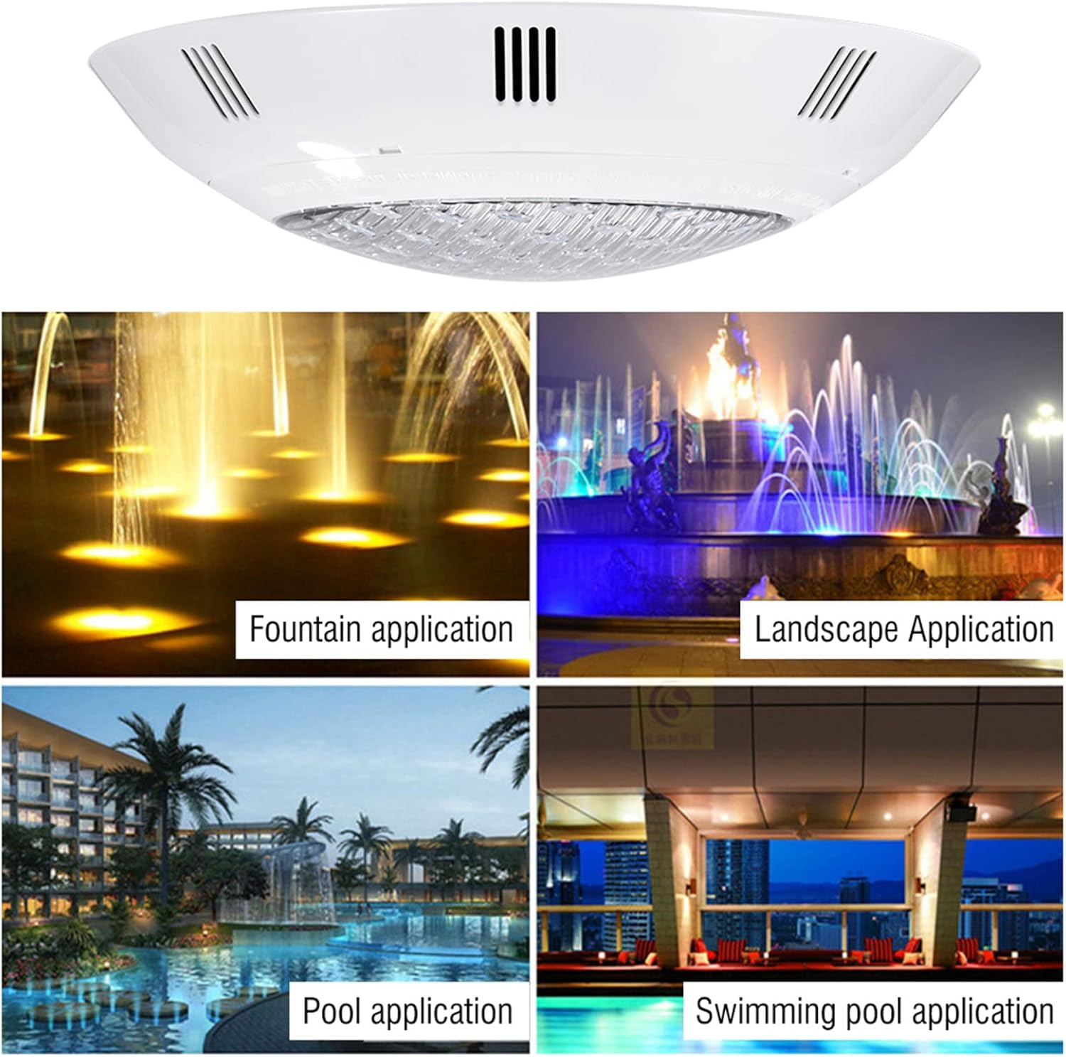 Bewinner Multi-Color LED RGB Swimming Pool Light, 35W 360 SMD IP68 Waterproof Bead LED Light Adjustable, Underwater Lighting Decoration Landscape Lighting with Remote Control image number 3