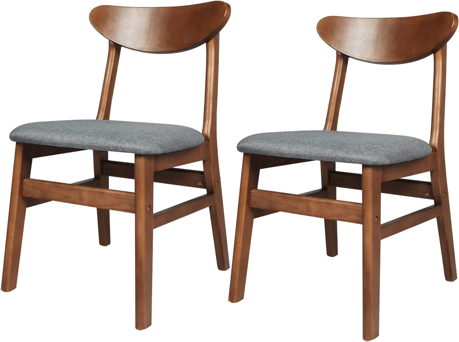 LEVEDE Dining Chairs, Set of 2 Reading Seating, Soft Fabric Kitchen Chairs, Home Furniture for Dining Room, Living Room, Cafe, Courtyard (44Cm Seat Height, Color Oak)