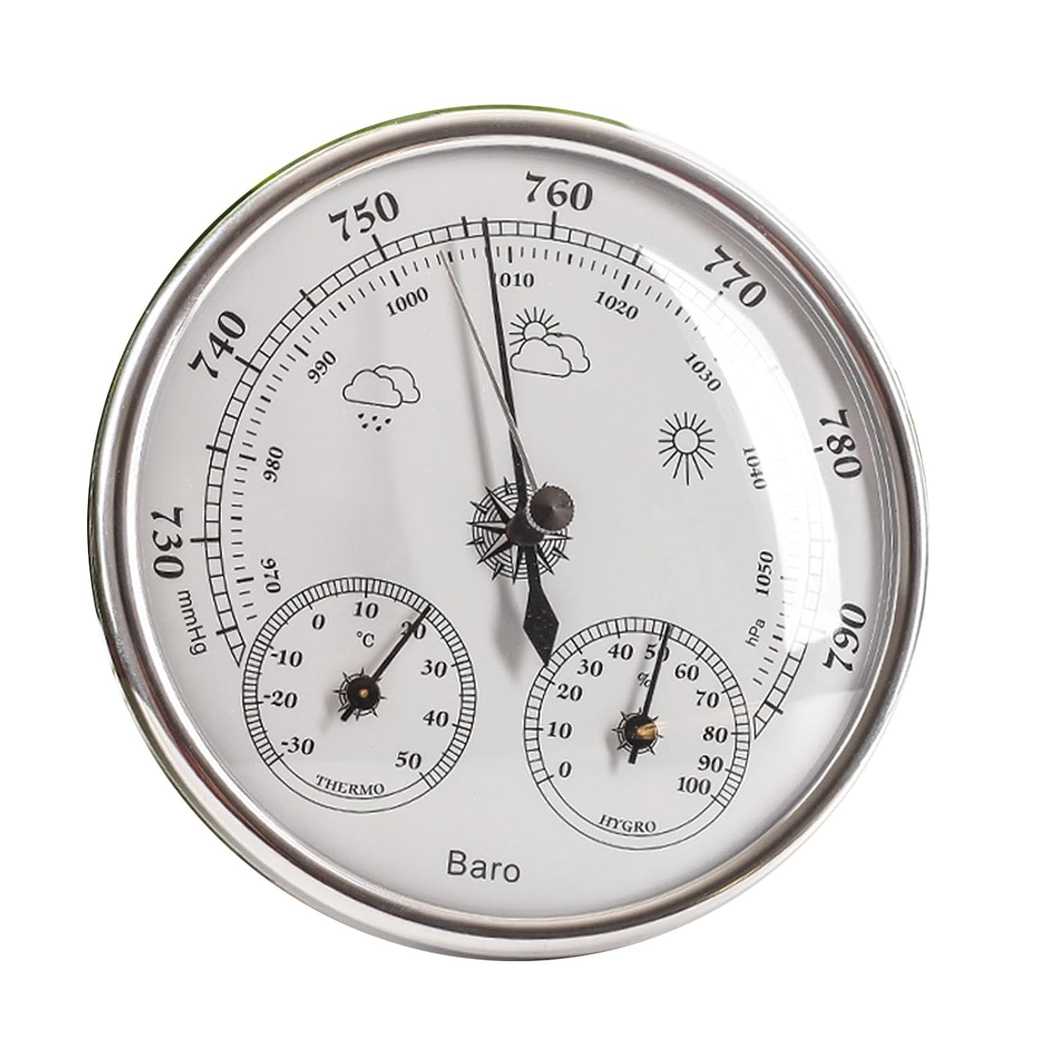 Thermometer Barometer Hygrometer, Wall Hanging Thermometer Barometer Hygrometer Lightweight Easy to Read with Clear Scales for Indoor Outdoor image number 1