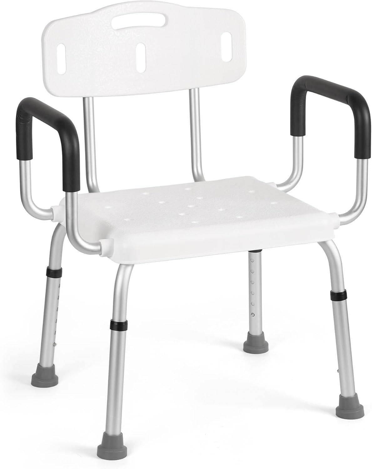 STABASE Heavy-Duty Shower Chair with Arms and Backrest &ndash; 180Kg Capacity, Adjustable Height Bath Seat for Elderly, Seniors, Disabled & Injured Adults image number 6