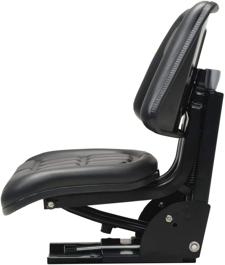 Vidaxl Heavy-Duty Tractor Seat with Suspension and Multiple Adjustments - Comfort Design, Durable Steel Frame and Water-Resistant PVC Upholstery - Black image number 1