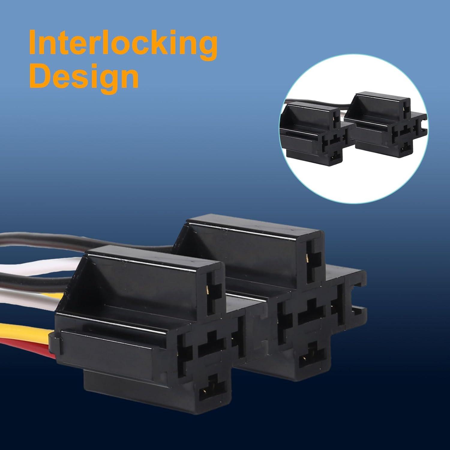 DIANN 5Pcs Car Relay with Harness 12V 40A 4 Pin SPST Harness Sockets with Color-Labeled Wires for Automotive Truck Van Motorcycle Boat image number 5