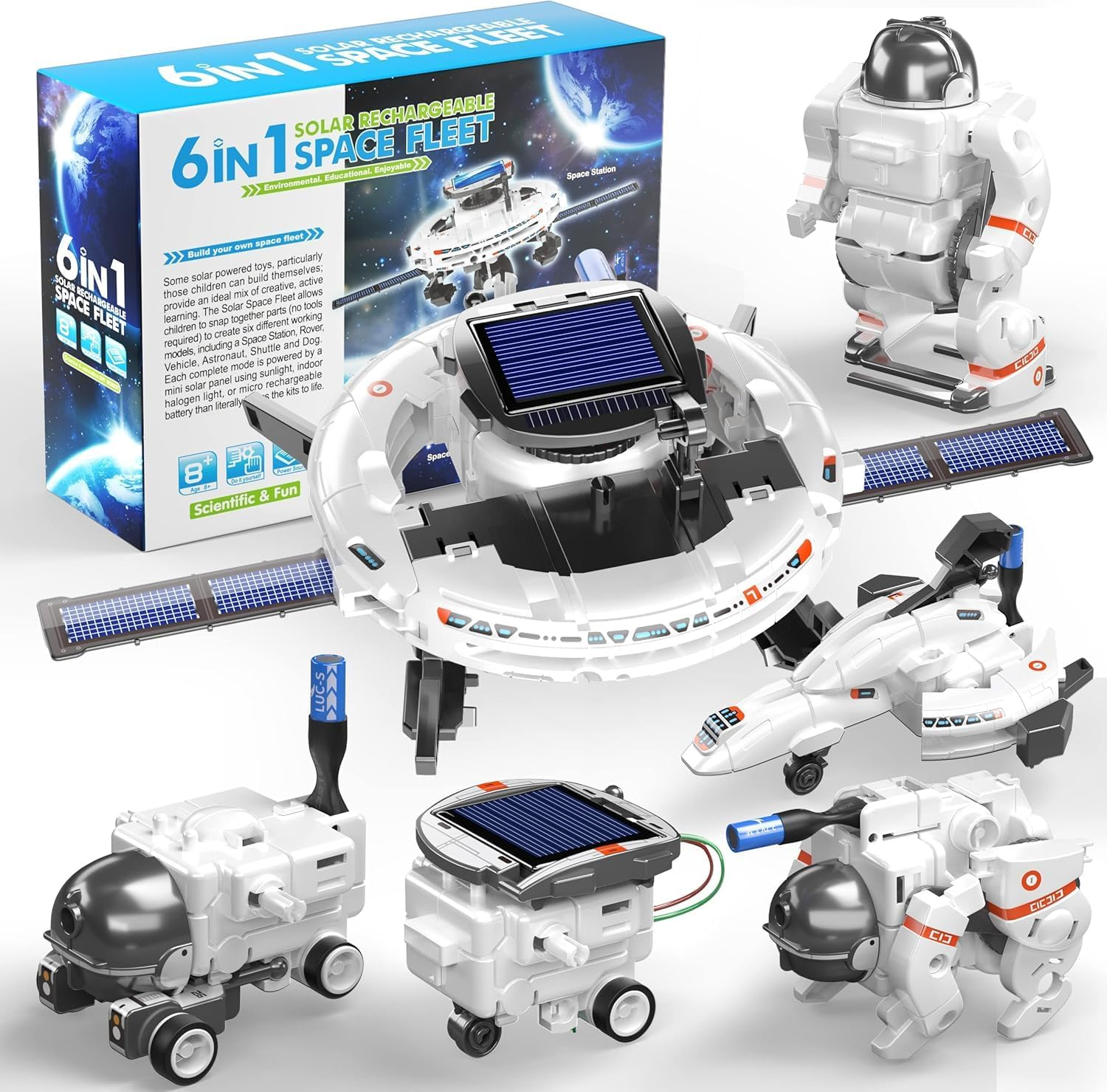 TEMI Projects for Kids Ages 8-12, Science Kits for Boys 8-14, 6-In-1 Solar Robot Space Toys Building Science Kits Gifts 7 8 9 10 11 12 13 Year Old Boys Girls Teen