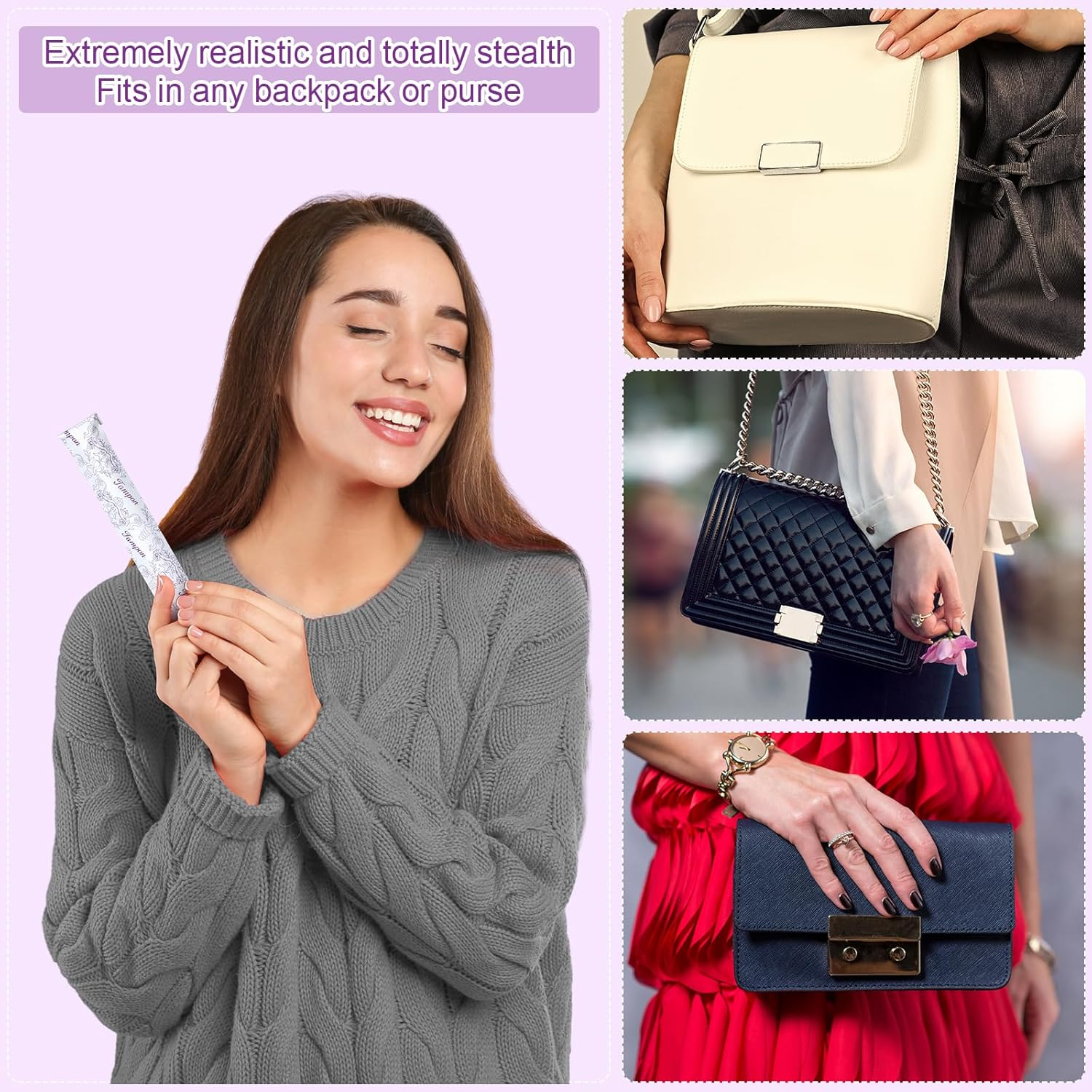 Copkim 152 Pcs Tampon Set Included Reusable Plastic Tube for Women Tube Containers Tampon Reusable Wrappers Funnels for Cruise Event(Novelty Style) image number 3