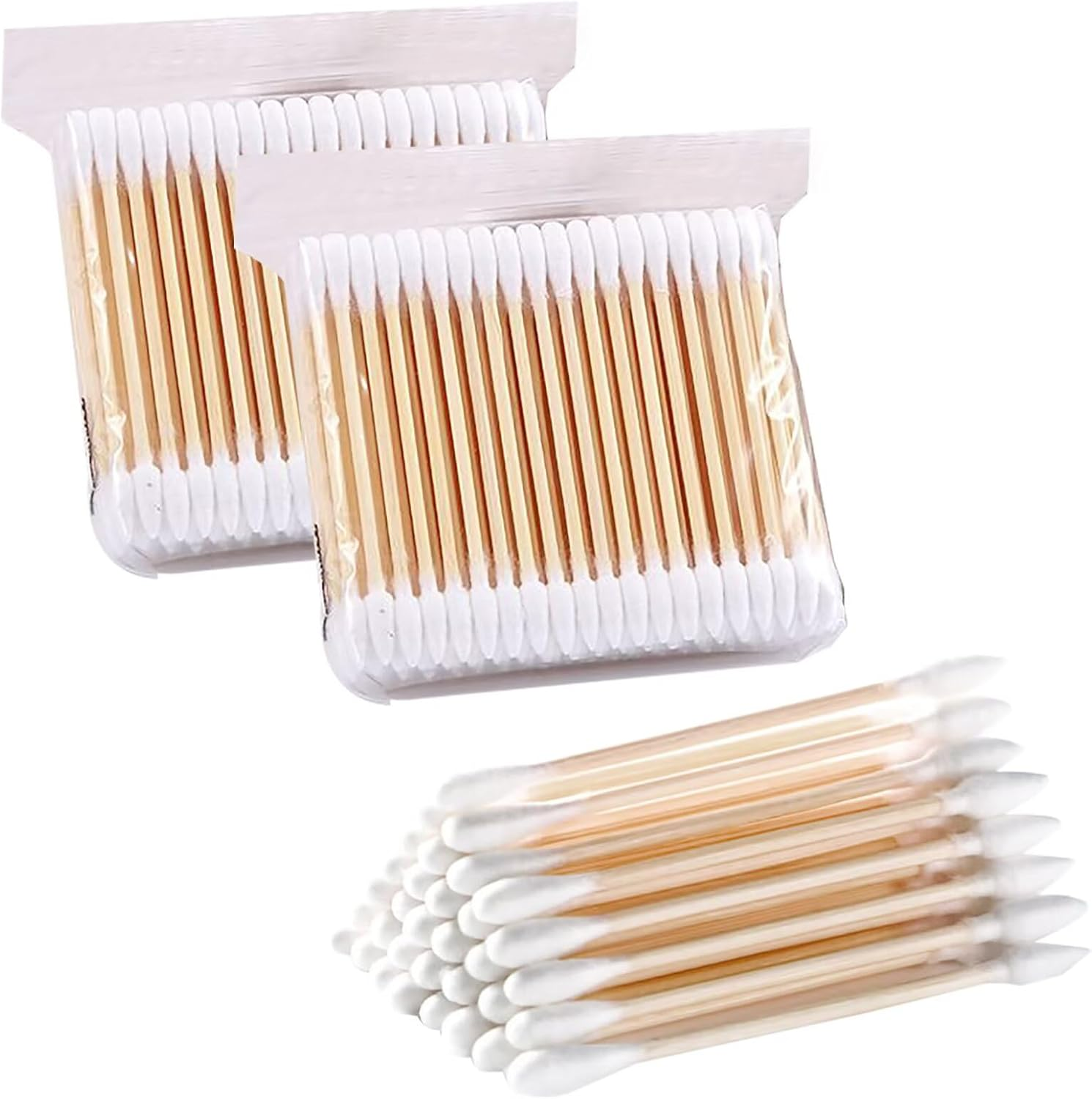 Cotton Buds Pack of 200+ Bamboo with Wooden Handles Sustainable for Make-Up Clean Care Ear Cleaning Wound Care Cosmetic Tool Double Head Biodegradable Environmentally Friendly image number 6