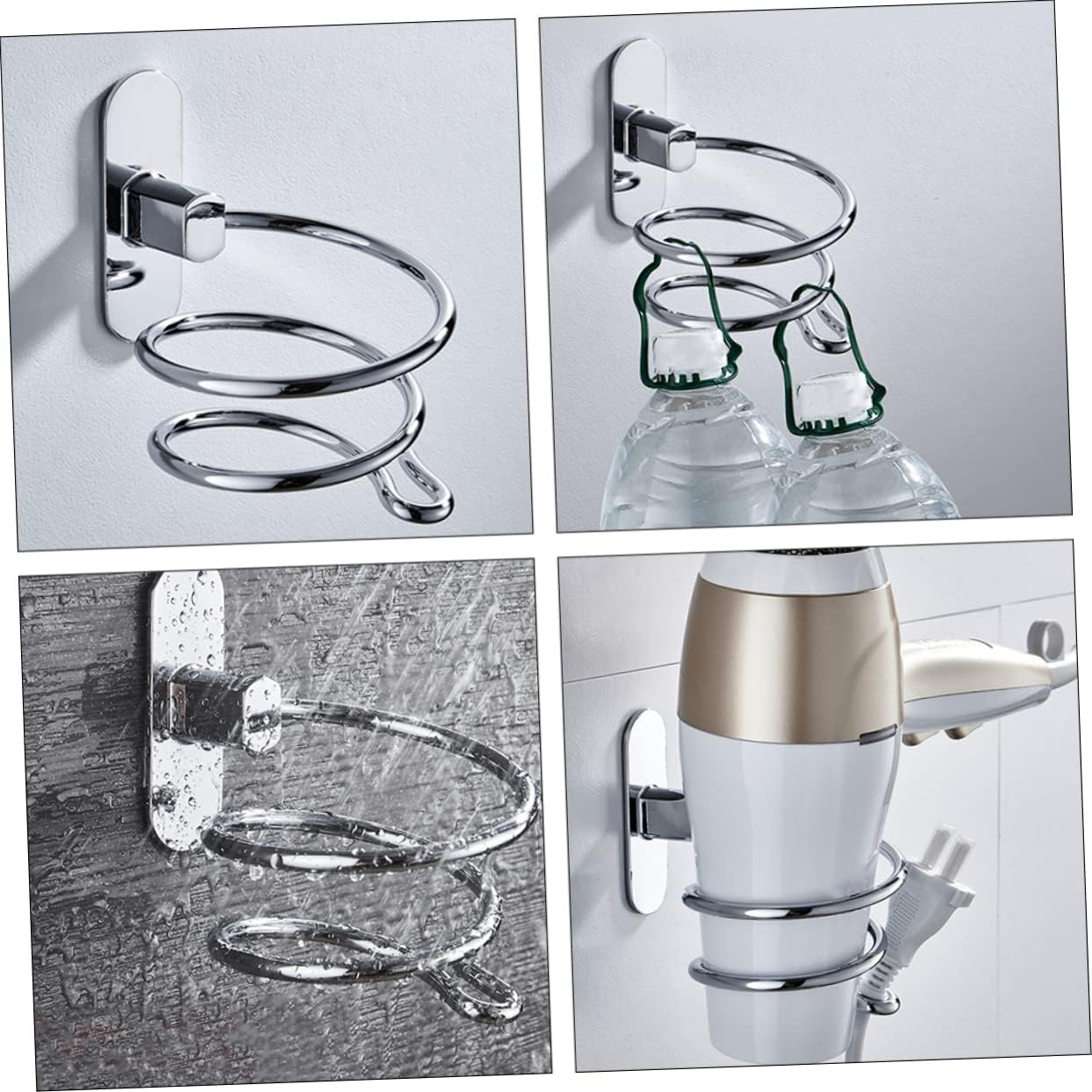 WEKADRIN 1Pc Punch Hair Dryer Rack Multi Functional Bathroom Wall Mount Organizer for Safe Storage and Tidy Space Durable and Design image number 4