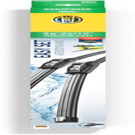 HELLA 9XW 358 164-291 Easy Set Upgrade Wiper Blade - Setup6045 - Flat Wiper Blade - for Left-Hand Drive Vehicles - 600/450 Mm - 24/18 Inch - Front - Quantity: 2