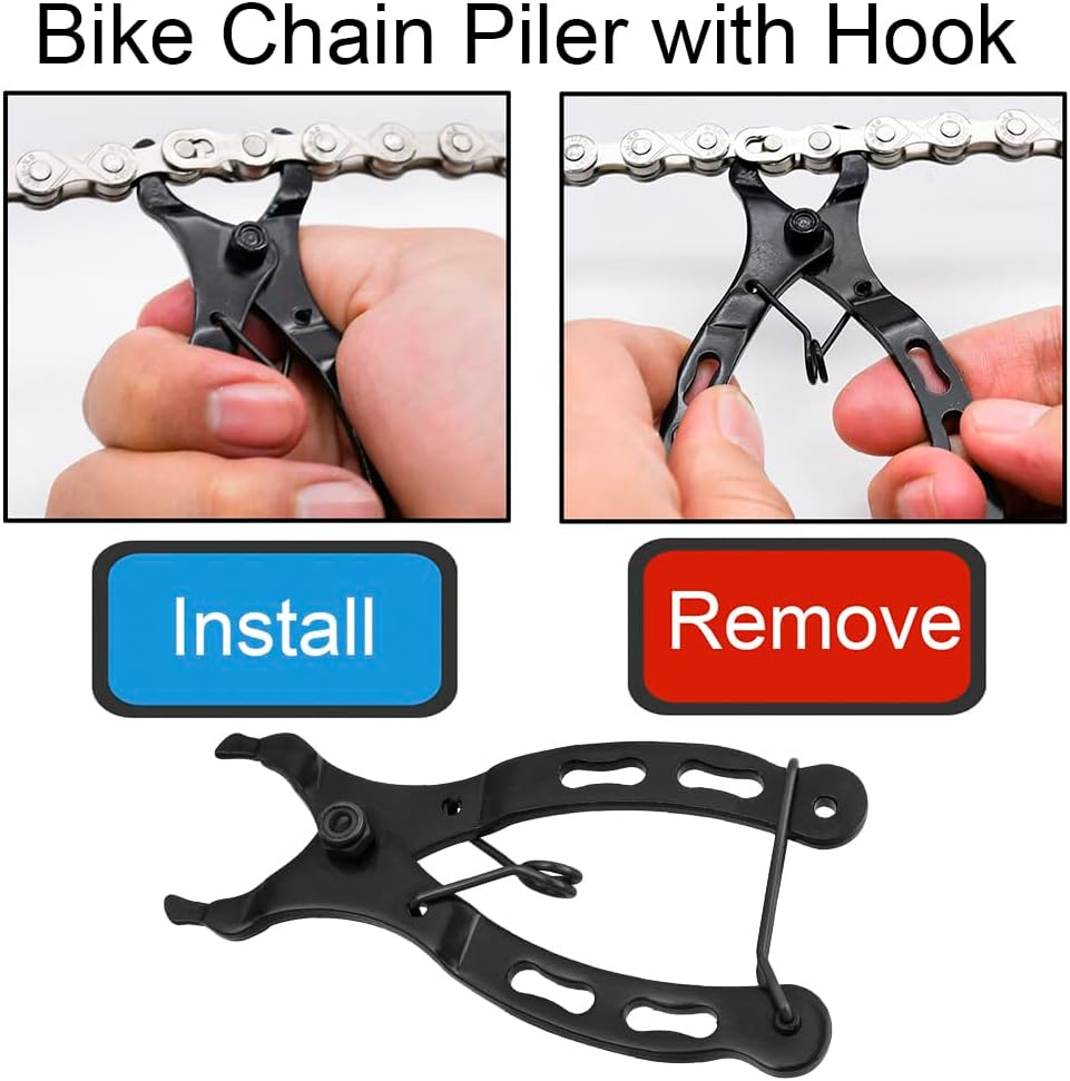 Yakamoz Bicycle Chain Repair Tool Set, 10Pairs Quick Reusable Bike Chain Master Link 10 Speed Chain Joint Connector with Bike Chain Plier for Speed Chains Repair Tool Kit image number 3