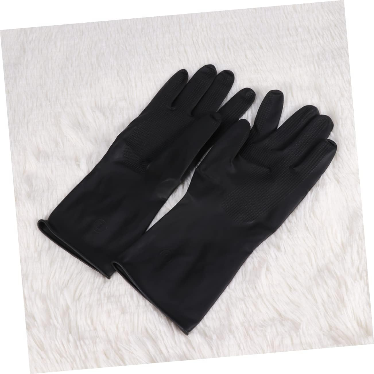 IWOWHERO 2 Pairs Hair Salon Gloves Hair Styling Gloves Accessories Hair Dyeing Gloves with Particles Hairdressing Supplies Reusable Anti-Skid Hair Color Gloves Hand Guard Shampoo image number 5