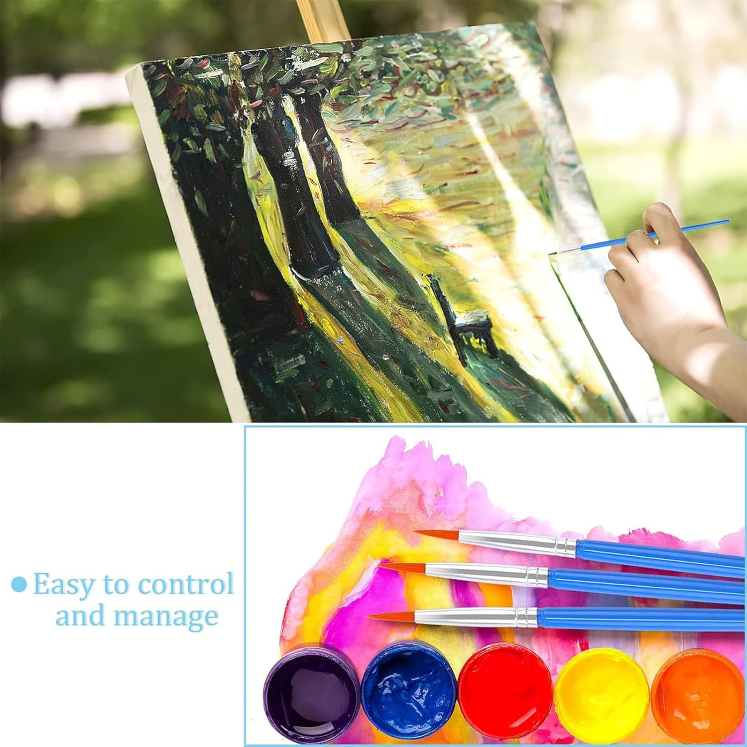 Lgqsunfa Small Paint Brushes,100 Paint Brushes for Kids,For Miniature Detail Painting image number 3