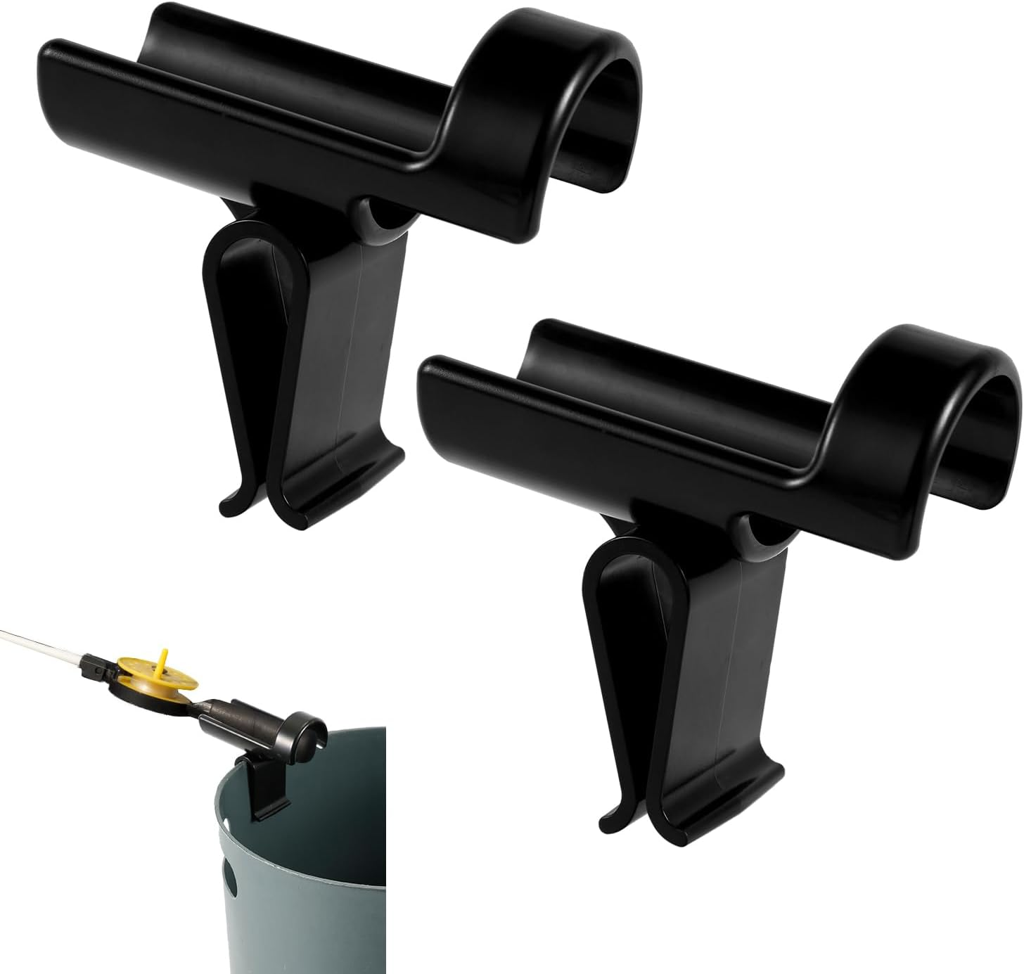 2Pcs Bucket Fishing Rod Holders, Ice Fishing Pole Holders Reliable Bucket Rod Holder for Fishing Bucket Rod Rack for Almost Any Ice Rods on Your Bucket(Black) image number 5