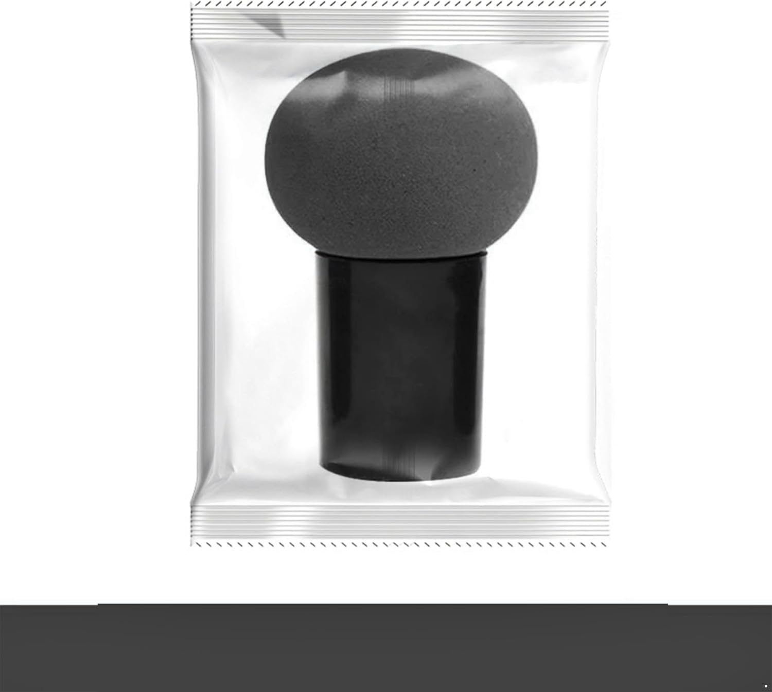 Raenseen Soft Mushroom Head Makeup Sponge with Handle for Liquid Foundation Cream Blush Air Cushion Powder Puff Blending Tool 1 Piece Black One Size image number 6