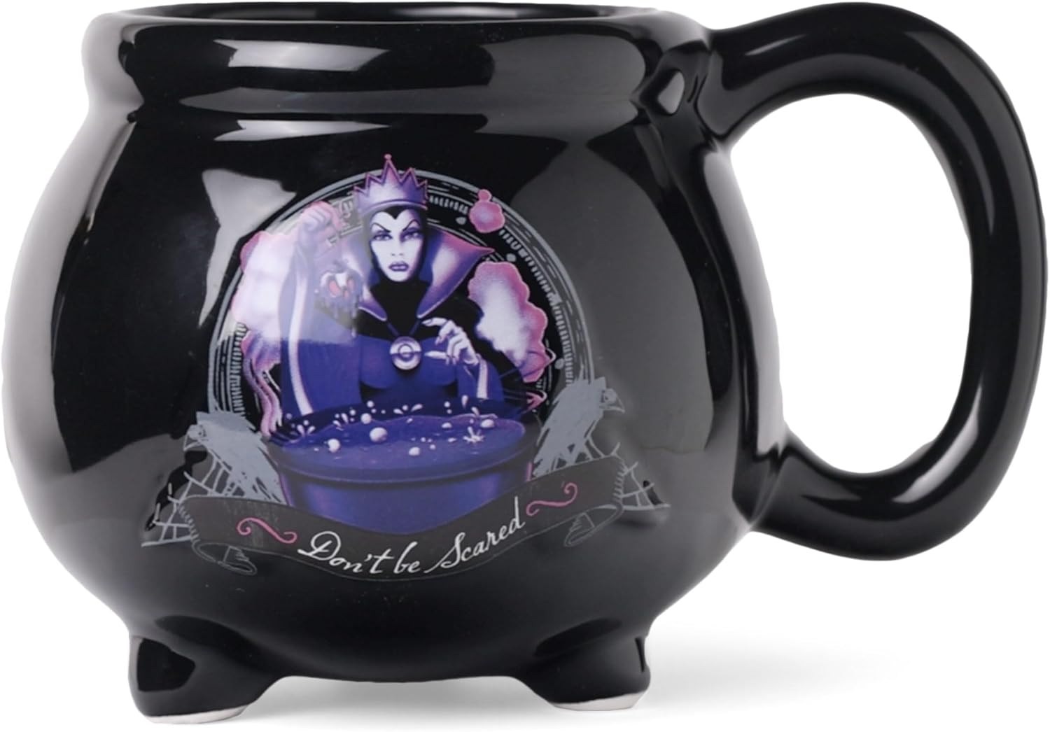 Disney Silver Buffalo DV6195 Villains the Evil Queen Black Kettle 3D Sculpted Ceramic Mug, 20-Oz image number 1