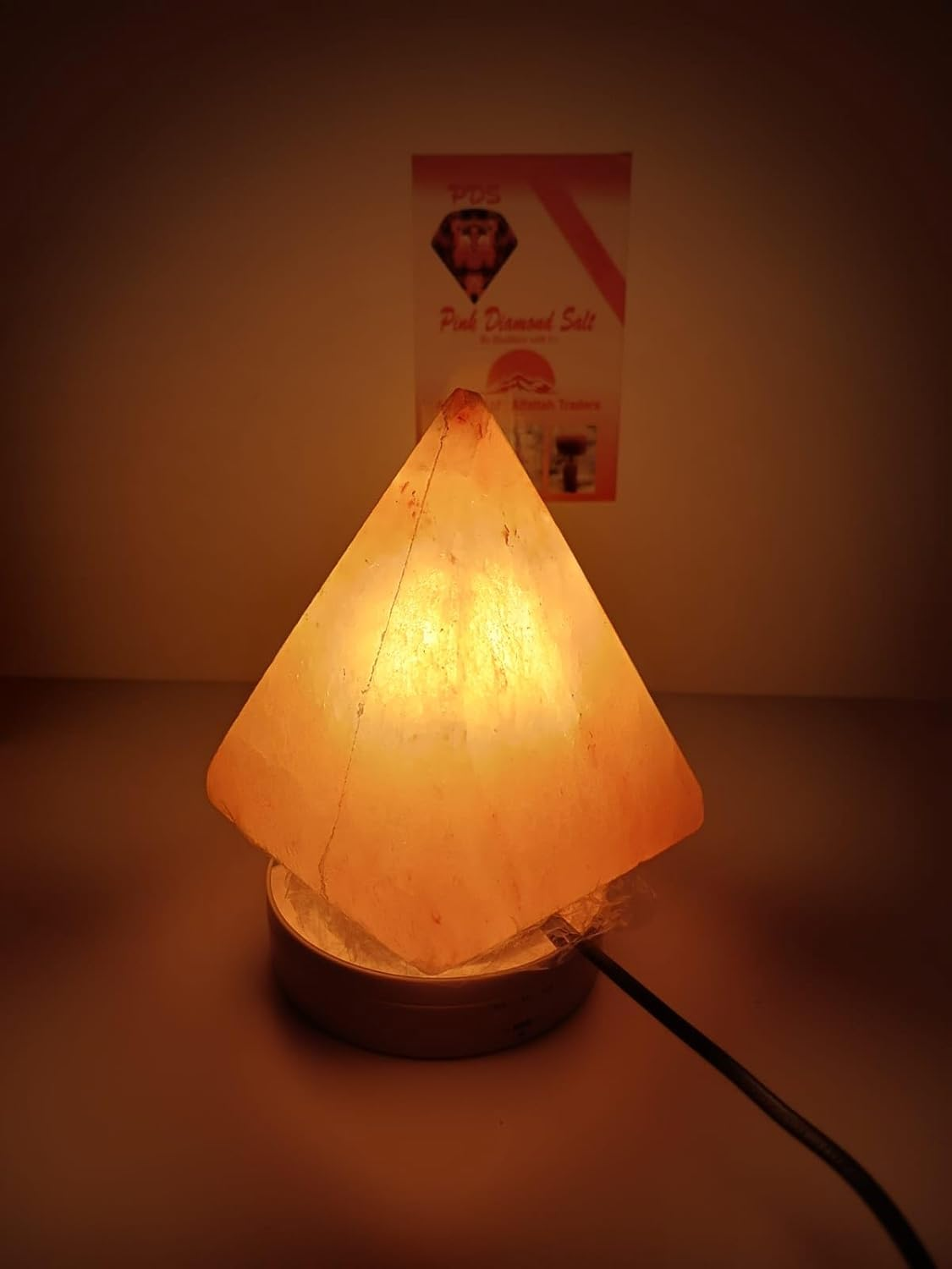 2-3 KG Premium Pyramid Salt Lamp 100% Authentic, Handcrafted from Beautifully Hand Craft Pyramid Shape Lamp Comes with Complete Electric Fitting