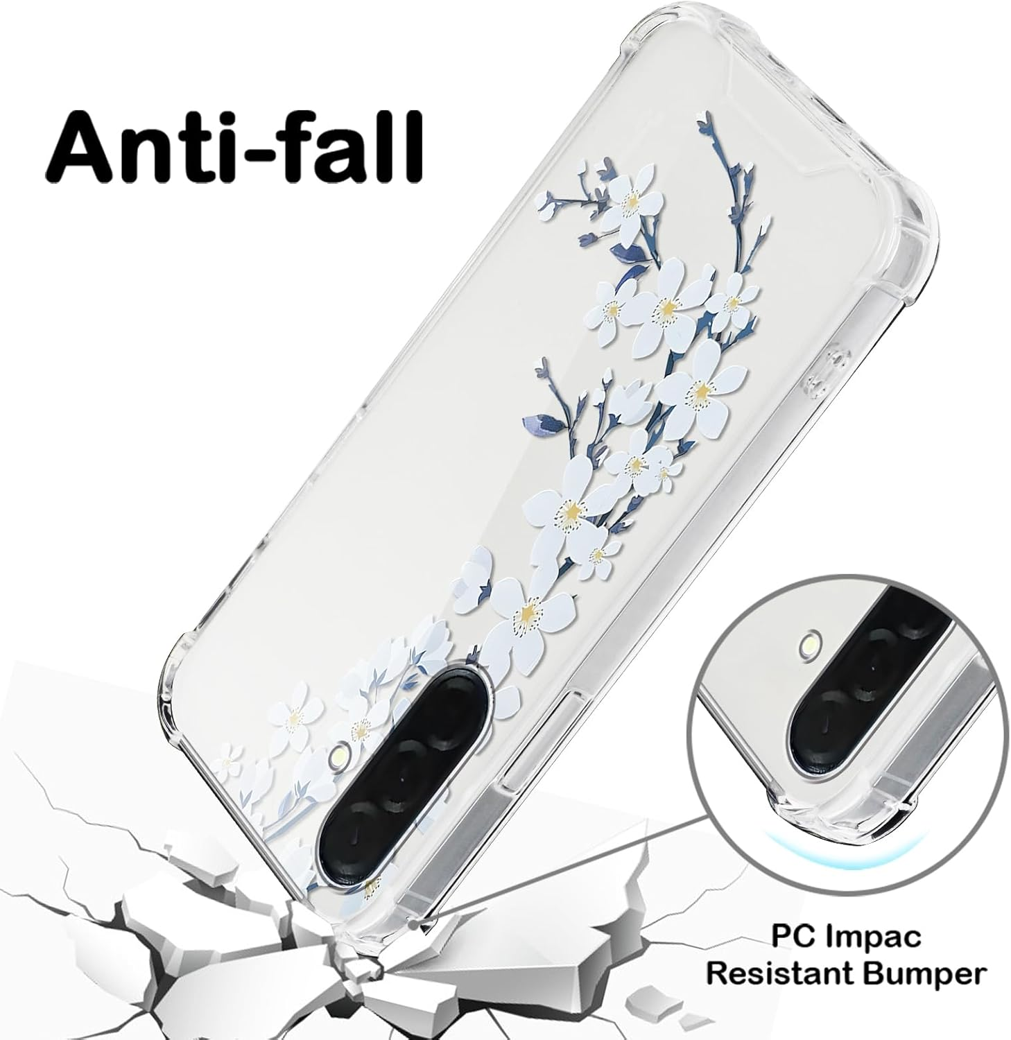 Saqmkil Transparent Case for Samsung Galaxy A36, Aesthetic Pattern Motif Design Women Girls Women Thin Mobile Phone Case Soft Cute Shockproof Clear Case Protective Case for Samsung A36 6.64 Inches image number 6