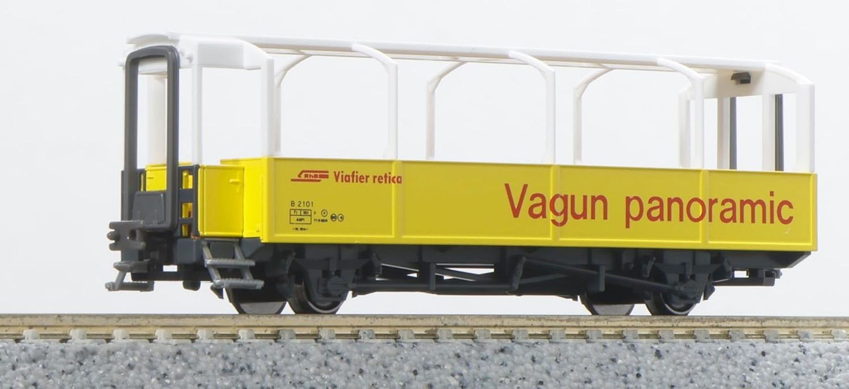 KATO N Gauge Rhaetian Railway Open Panoramic Passenger Carriage B2101 5253-2 Model Railway Passenger Car image number 1