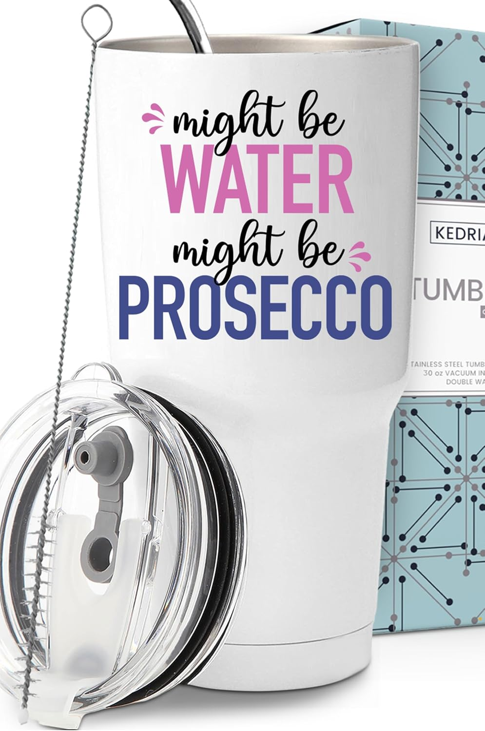 Funny Prosecco Tumbler 30Oz - Perfect Lover Gifts for Women, Unique Glass, Ideal for Drinkers, Fun Mug for Men, Birthday Gift Idea image number 5
