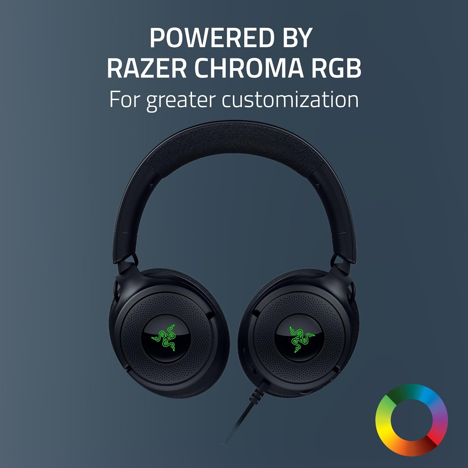 Razer Kraken V4 X Wired Gaming Headset: 40 Mm Drivers - Cardioid Mic - Memory Foam Cushions - Chroma RGB Lighting - Type C & Type a Cable - for PC, Mac, PS5, Nintendo Switch, Steam Deck, Smartphone image number 2