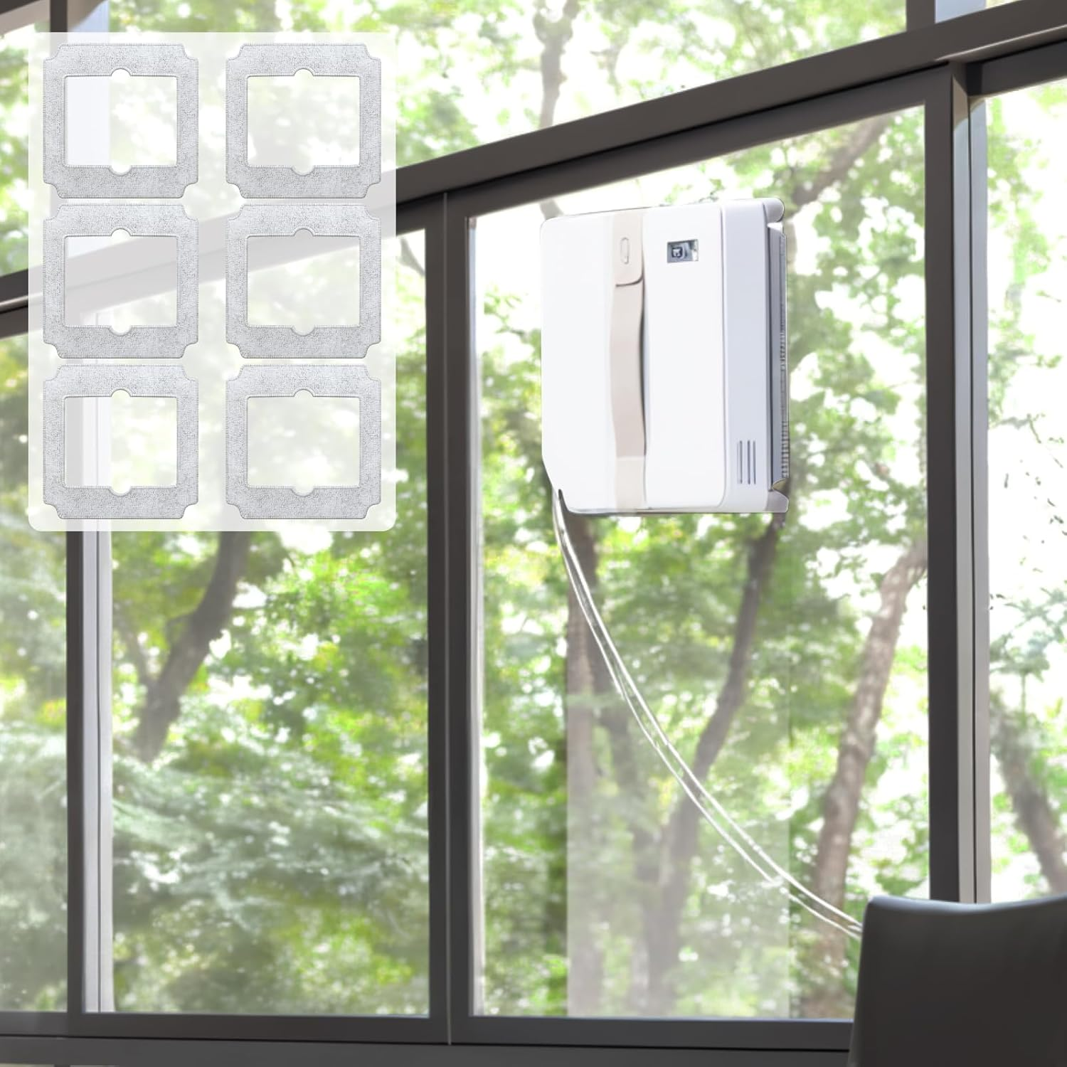 Jegehoyo W-CC02-0012 Cleaning Pads for Ecovacs Winbot Mini Window Cleaning Robots, Window Cleaner Robot Cleaning Cloth for Ecovacs, Washable Microfibre Wipes, Pack of 6 image number 5