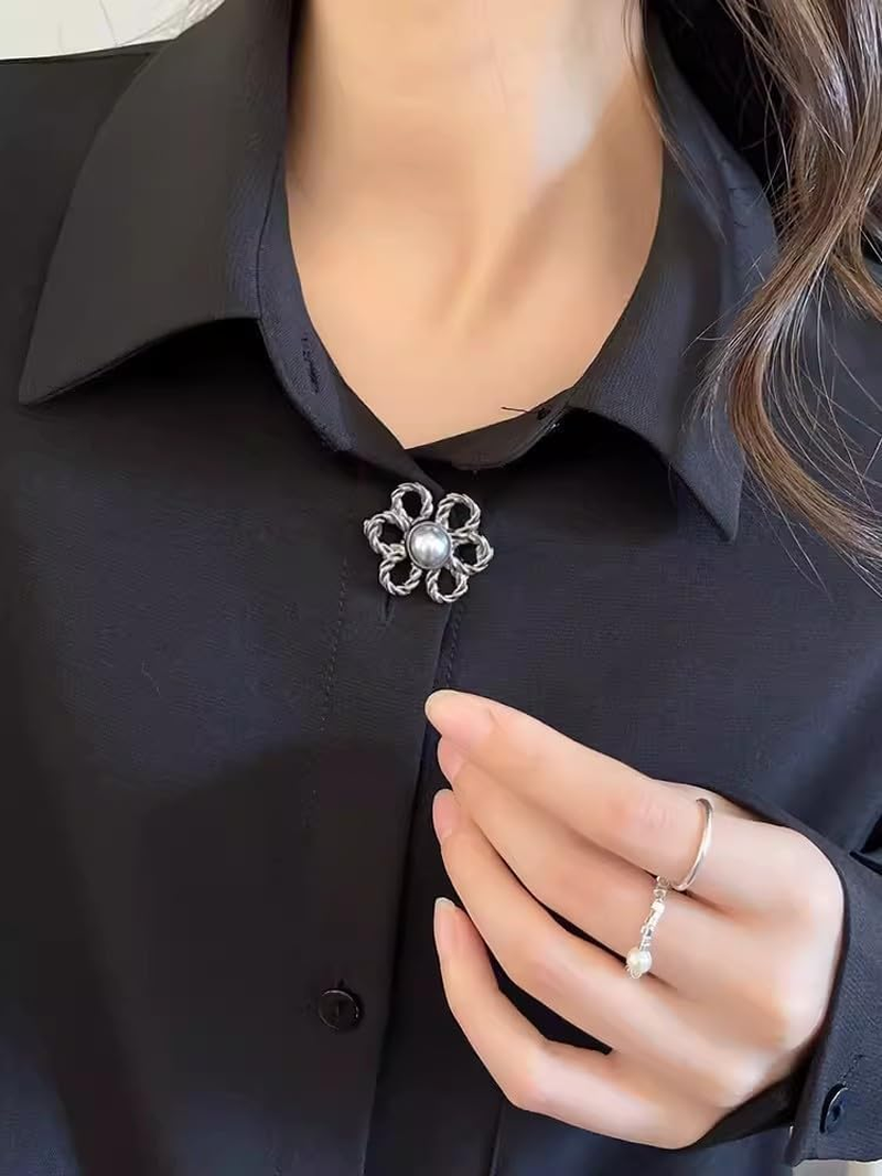 Flower Jeans Button 10 Sets Pant Waist Tightener, Adjustable Waist Buckle Sets No Sew and No Tools Detachable Decorative Waist Buckles, Jean Buttons Pins for Loose Jeans, Pants, Skirts (No Sew) image number 2