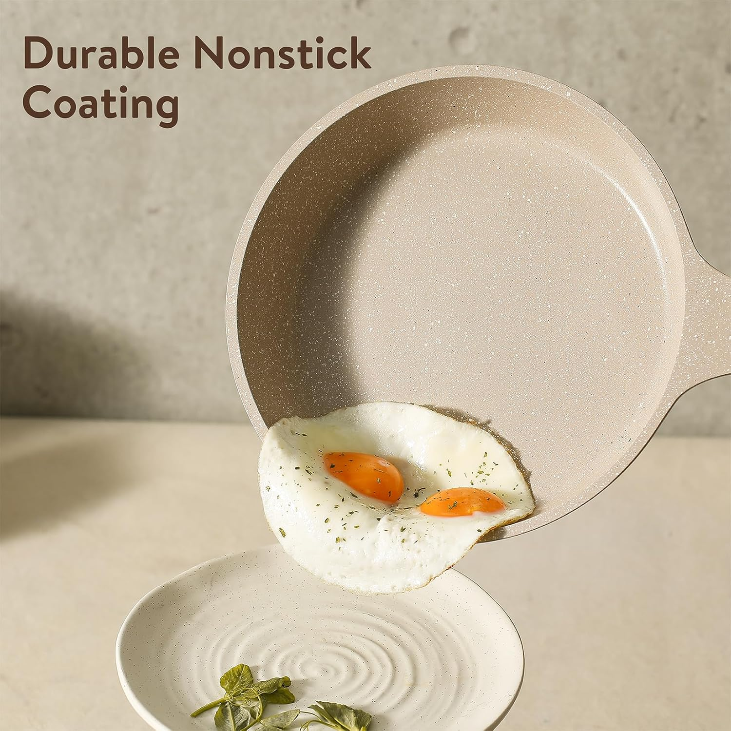 CAROTE Pots and Pans Set Nonstick, Cookware Set Non Stick, Induction Cookware Sets, Kitchen Cooking Set with Stay-Cool Handles, 10 Piece image number 2