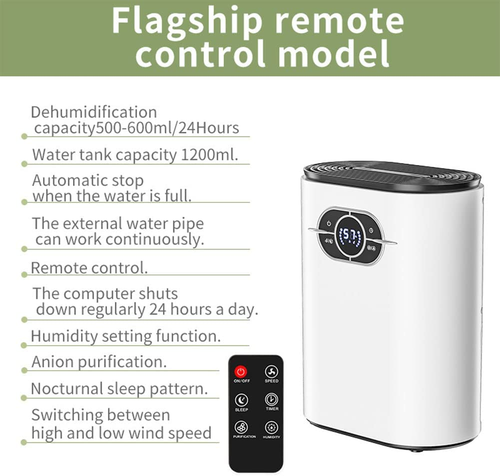 Dehumidifiers for Home with Remote Controller, 1200Ml Ultra Quiet Dehumidifier, Portable Small Dehumidifier with Auto Defrost and Multi-Mode for Bedroom, Bathroom, Basements，And Closet RV image number 5