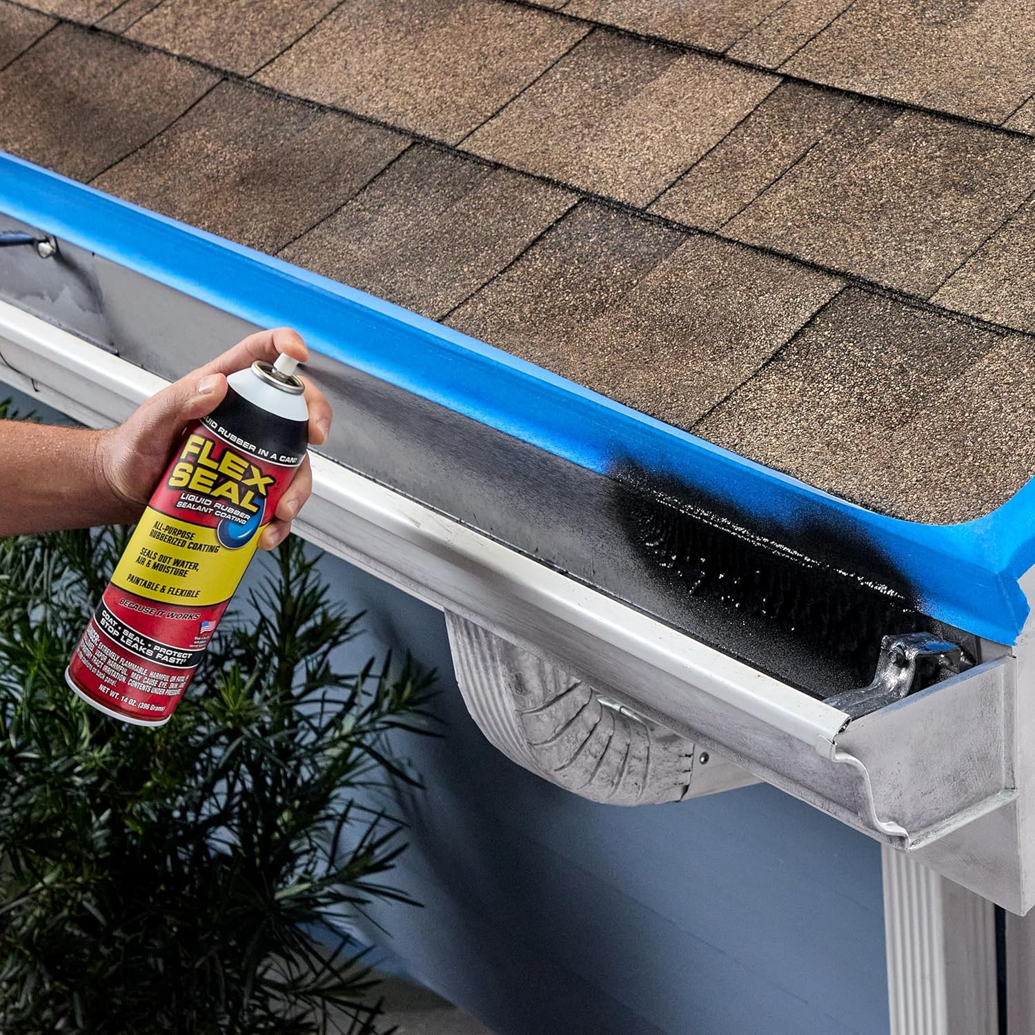 Flex Seal, 14 Oz, White, Stop Leaks Instantly, Waterproof Rubber Spray on Sealant Coating, Perfect for Gutters, Wood, RV, Campers, Roof Repair, Skylights, Windows, and More