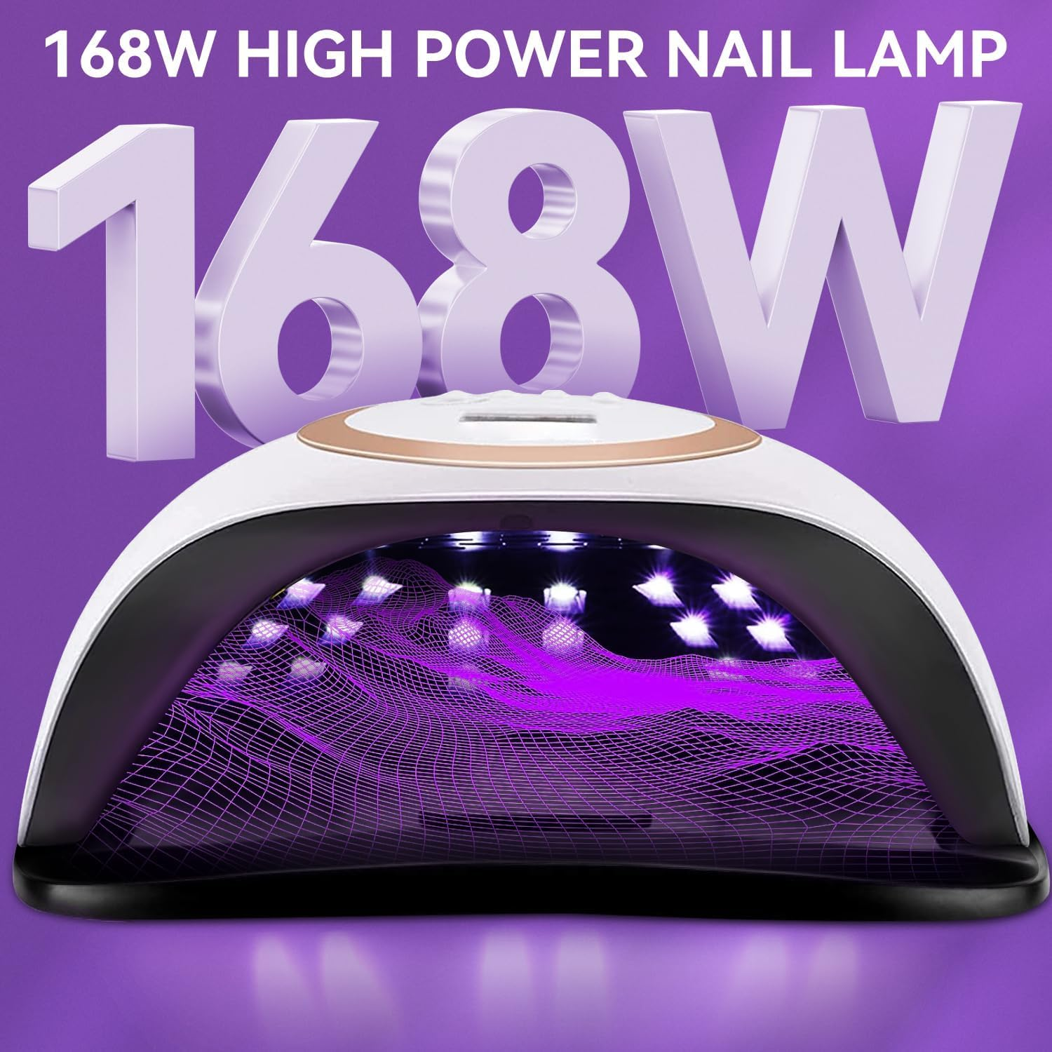 HEYMIX UV Nail Lamp, Ultra Fast Gel Nail Dryer 42 LED UV Curing Lamp for Nail Curing & Gel Nail Dryer with 4 Timer Setting, Professional 168W UV LED Nail Dryer for Gel Polish image number 2