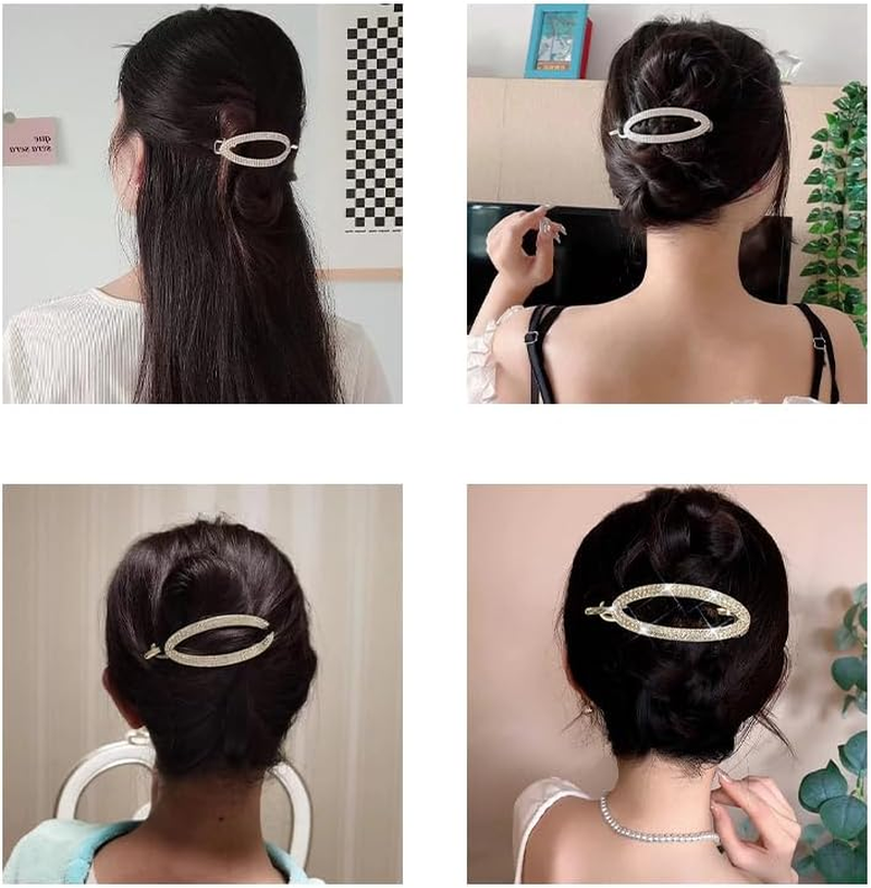 Rhinestone Claw Hair Clips for Women Hair Accessories No Slip Grip Hair Clips for Women Girls Updo Hair Clips for Fine Thick Hair Big Gold Diamond Claw Barrette Sparkly Decorative Crystal Hair Clips image number 3