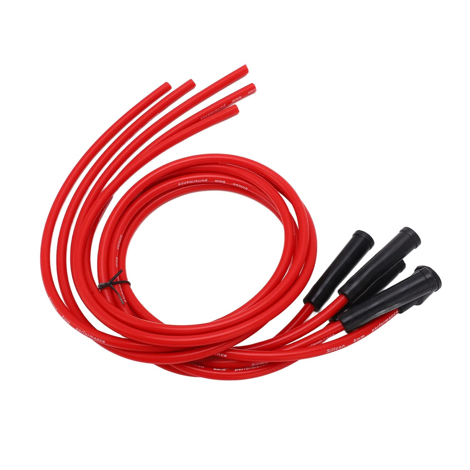 Ignition Wire, Spark Plug Ignition Wire Set 1M Red 8Mm for 4 Cylinder Classic Car image number 6