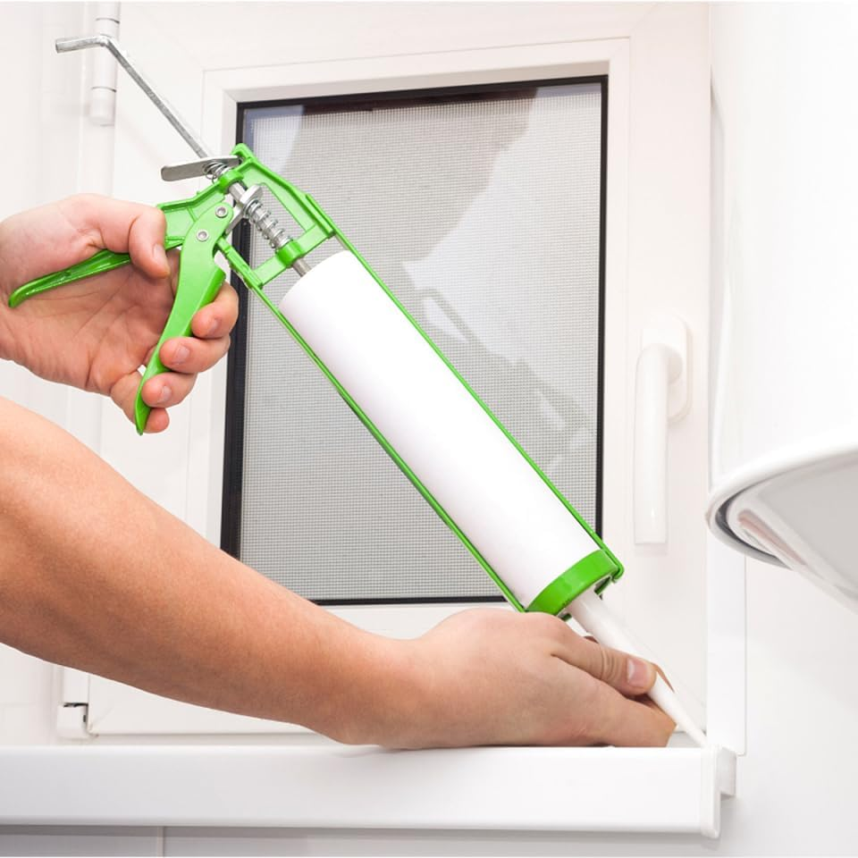 Operitacx 5 Pack Empty Caulk Tubes with Plunger Caps Refillable Sealant Tubes for Home Improvement Tile Grouting Leak Repair with Adjustable Flow Tip