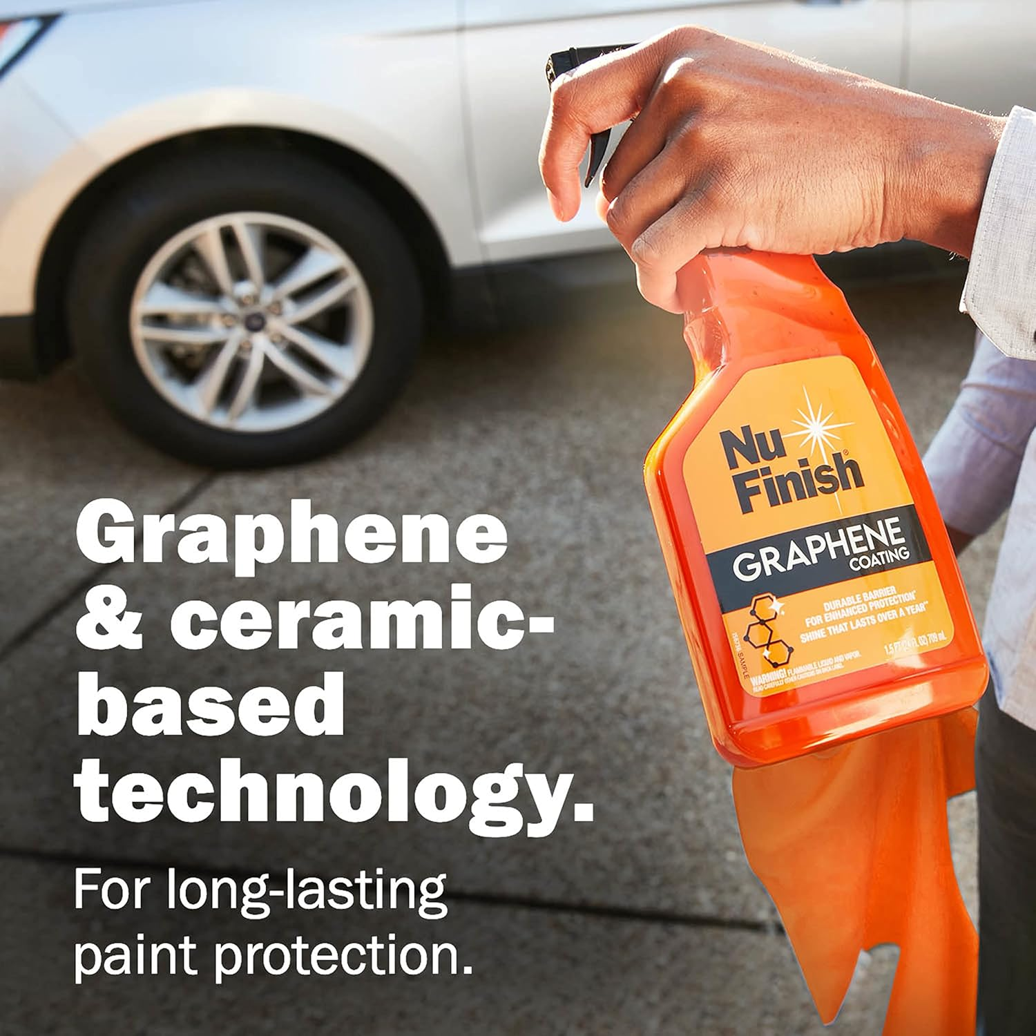 Nu Finish Water-Repellent Ceramic and Graphene Technology Vehicle Finishing Kit, Car Shine - Includes Graphene Coating Spray and Microfiber Towel image number 3