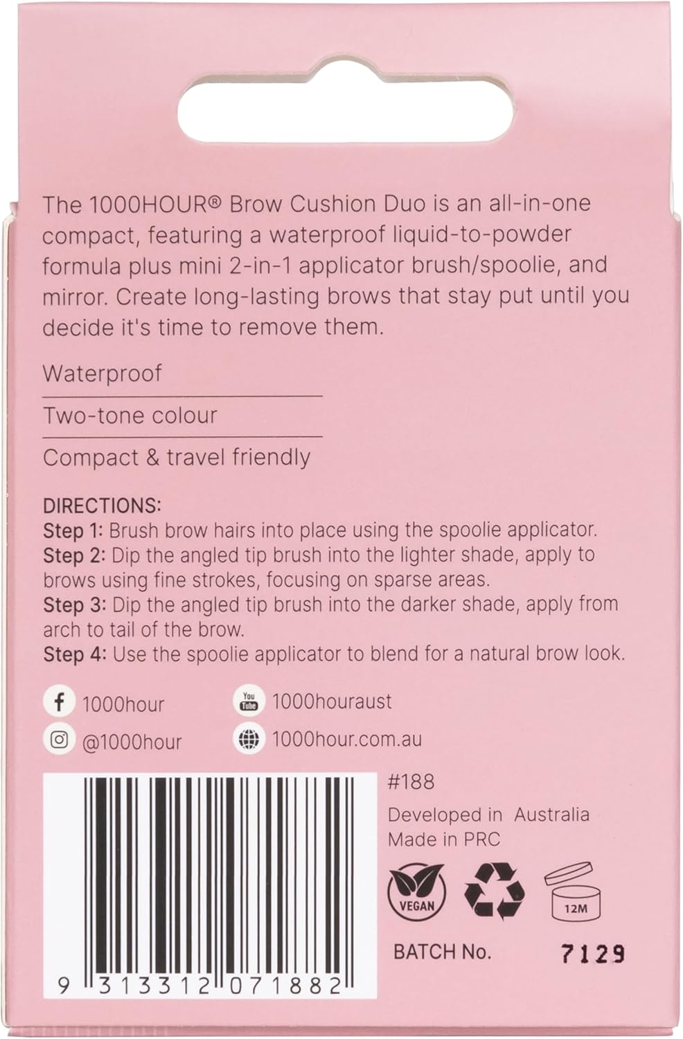 1000 Hour Brow Cushion Duo Eyebrow Color 6 G, Light Brown Honey - Light Brown Honey image number 3