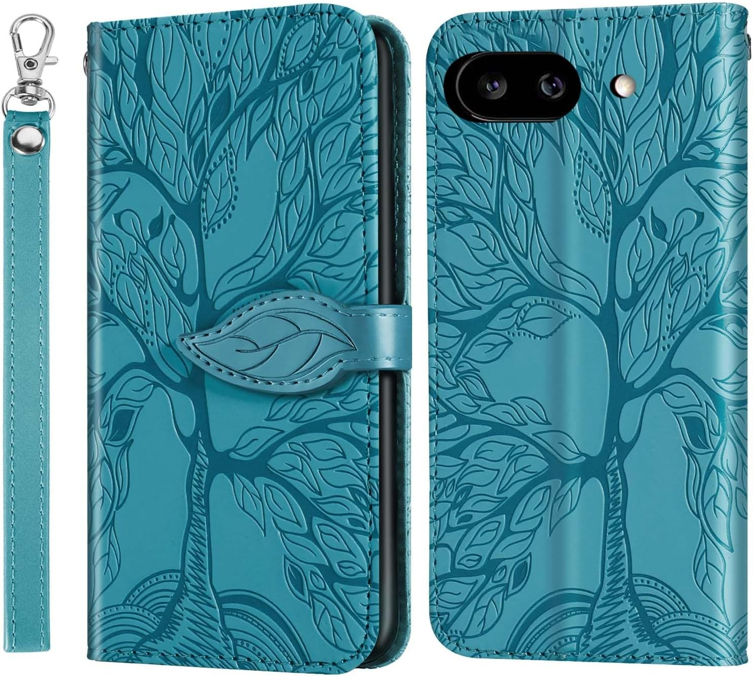 CXTCASE for Google Pixel 9A Case PU Leather Folio Flip Cover with Card Slots, Magnetic Wallet Phone Case for Google Pixel 9A - Blue