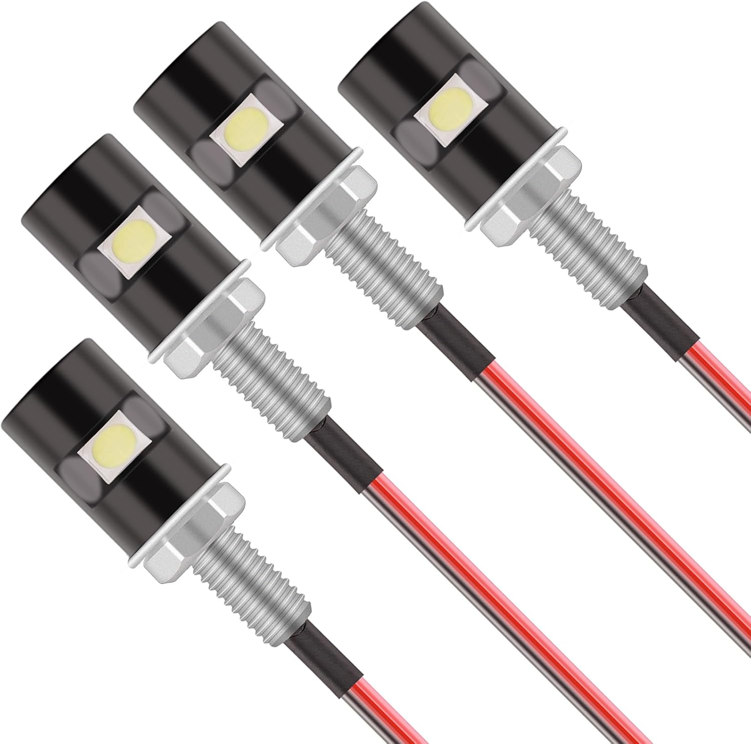 Kinstecks 4PCS License Plate Light 5050 SMD LED Bulb Screw Bolt LED Waterproof Number Plate Light for Car Motorcycle Motorbike Truck RV Atv-Cool White image number 4