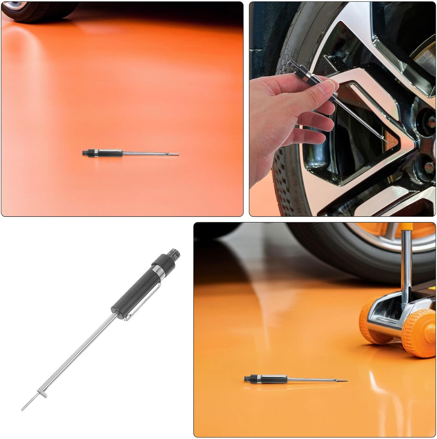 Vaguelly 2Pcs Car Brake Pad Thickness Gauge Pen with Scale Non-Disassembly Brake Disc Depth Caliper for Internal External Measurement Automotive Replacement Tool image number 2