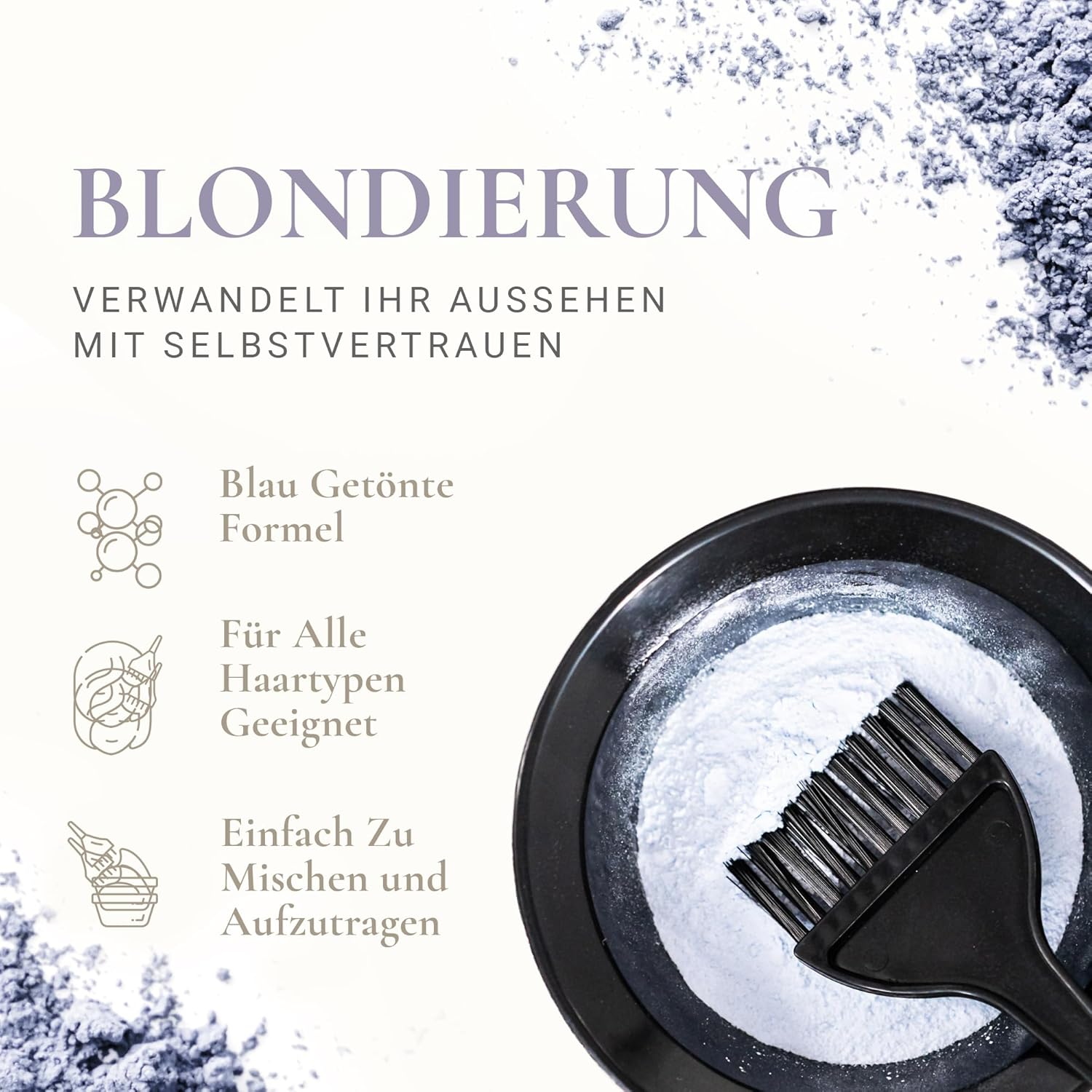 Himmelrauch Bleaching Powder - Bleaching up to 7 Tones - anti Yellow, Dust-Free, Vegan, Paraben-Free, Gluten-Free, Silicone-Free Thickness, Creamy Paste for Excellent Hold in Hair 500 G