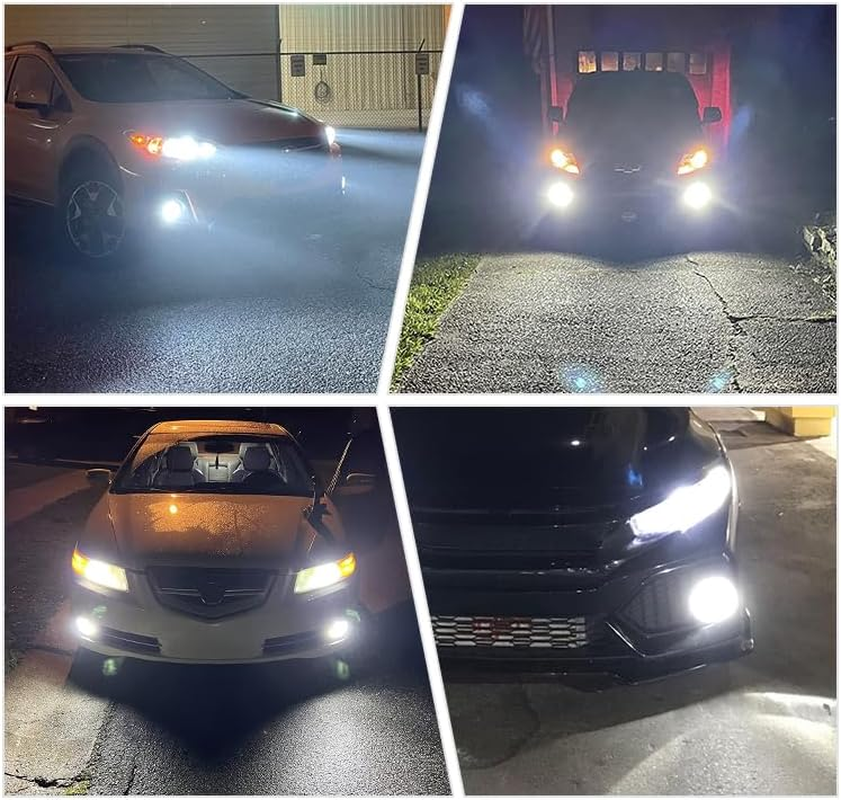 Super Bright 3000Lm H8 H11 LED Fog Lights Bulbs DRL High Power 3030 Chips with Projector Lens Replacement for Cars Trucks, 6000K Xenon White image number 5