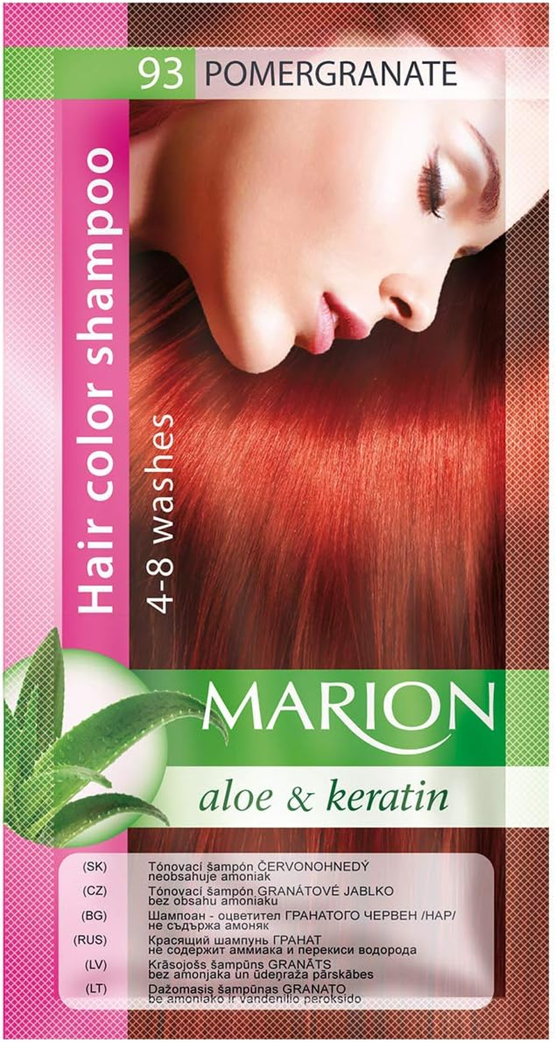 Marion Hair Colour Shampoo in Sachet Lasting 4-8 Washes - 93 - Pomegranate