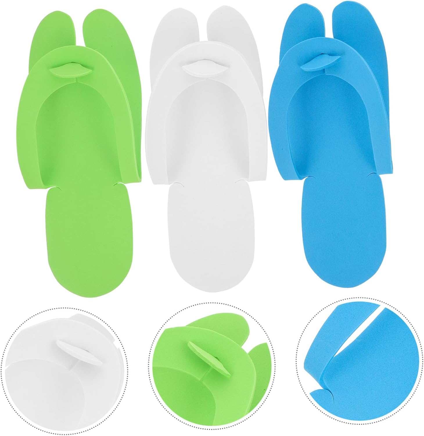 24 Pair Disposable Folding EVA Slippers Unisex Lightweight Breathable Travel Hotel Single Use Slip Resistant Indoor Footwear for Guests Mixed Colors image number 3