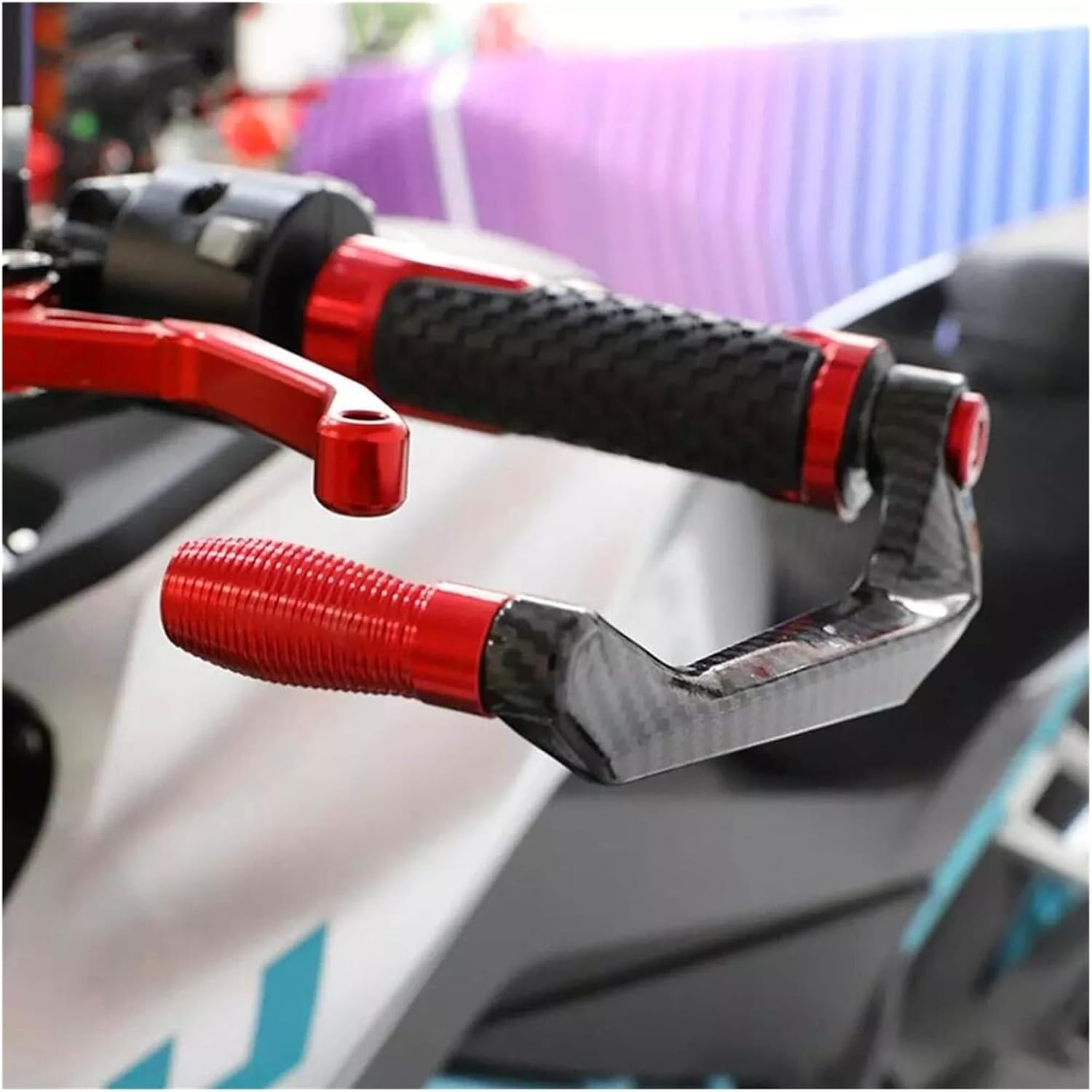 Jininshengxindianzi Motorcycle Handlebar Grip Guard Brake Clutch Lever Protector Compatible with Yamaha YZF R6 R1 R3 R15 V3 R125 R25 R7 2022 2021 2020 2024 2023(Black Lever Guard) image number 5