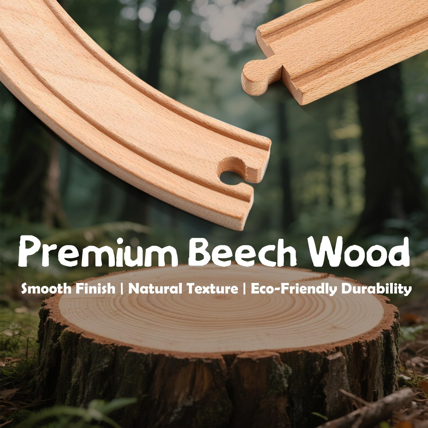 HOLYFUN Electric Wooden Train Toy Set for Toddlers, 88 PCS Train Track Toys with Cars & Accessories, Railway Set for 3 4 5 Years Old Kids, Boys and Girls image number 4