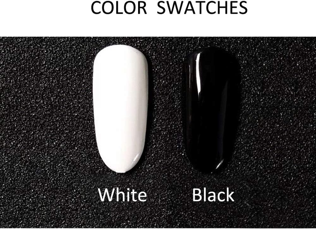 Vishine 4Pcs Black White Gel Nail Polish Color Collection Base Top Coat Soak off UV LED Gel Color Set Nail Lacquers Manicure Nail Art Halloween Gift Kit 15Ml image number 4