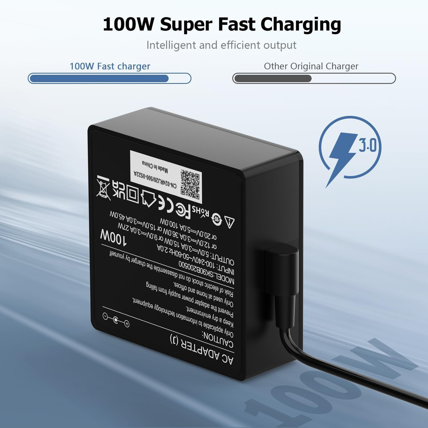 100W USB C AC Adapter Power Charger Replacement for ASUS ROG Flow Z13 GZ301 GZ301Z ASUS ROG Flow X13 GV301 GV301Q GV301R A20-100P1A Lenovo Yoga Macbook Pro image number 1