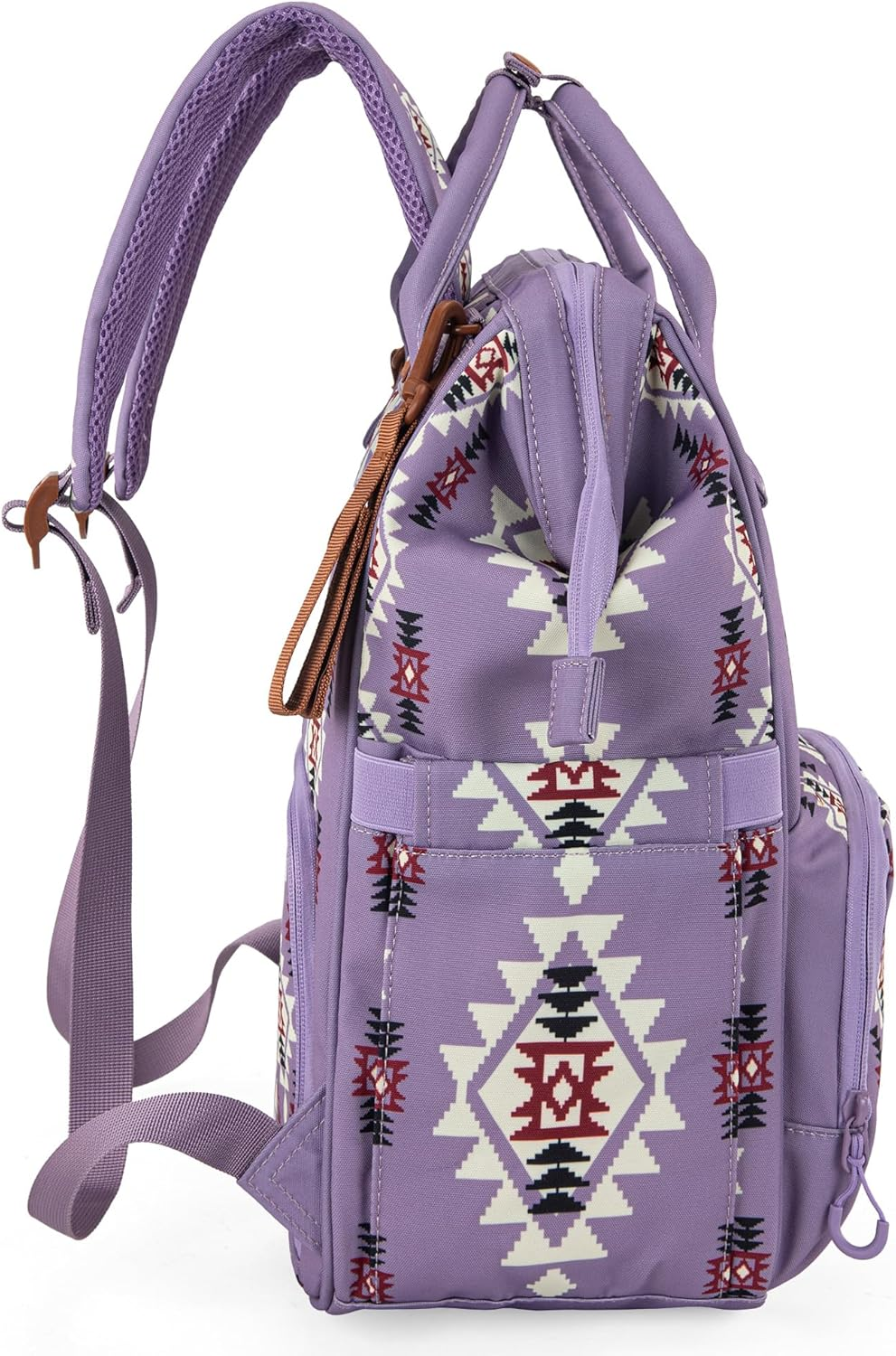 Montana West X Wrangler Aztec Backpack for Women Casual Daypack Travel Bags with Side Bottle Pockets - 3Pcs Light Pink image number 6