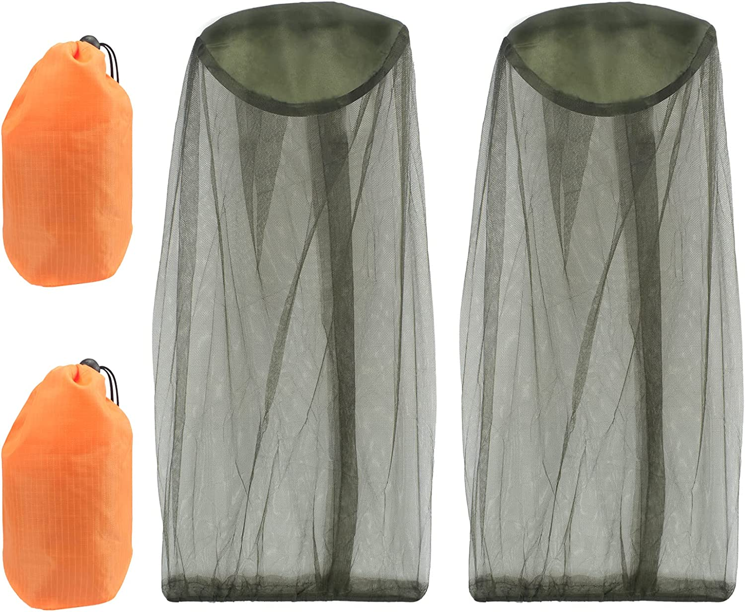 2 PACK Mosquito Repellent Mesh Head Net, T Tersely Face Netting Mask for Bugs, Gnats, No See Ums and Other Insects, Protection for Any Outdoor Lover- with Two Free Carry Bags image number 4