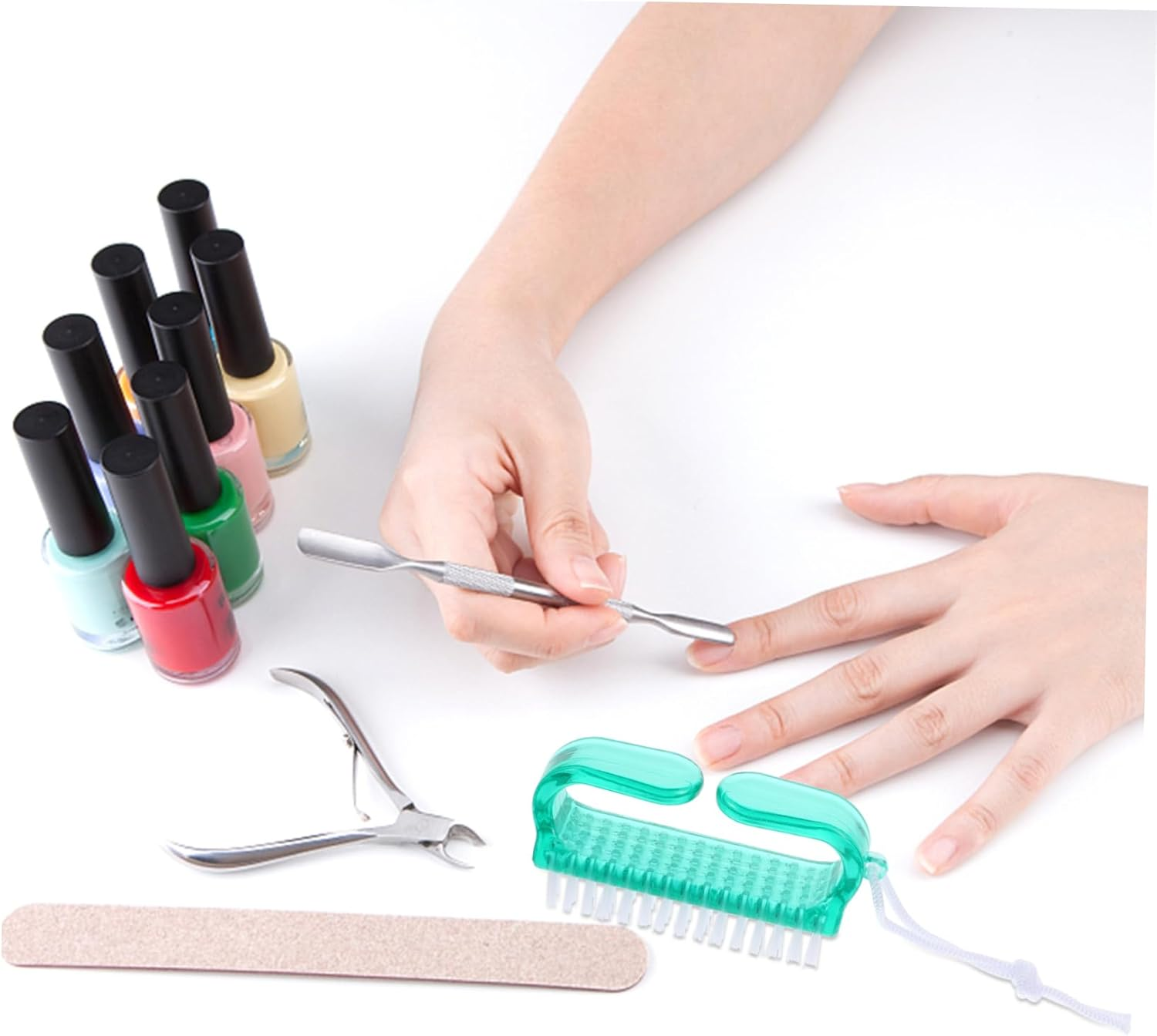 LABRIMP 4Pcs Nail Brush for Fingernail and Toenail Cleaning Durable Handle Scrubbing Brush Lightweight and Portable Nail Care Tools for Travel and Home Use image number 1