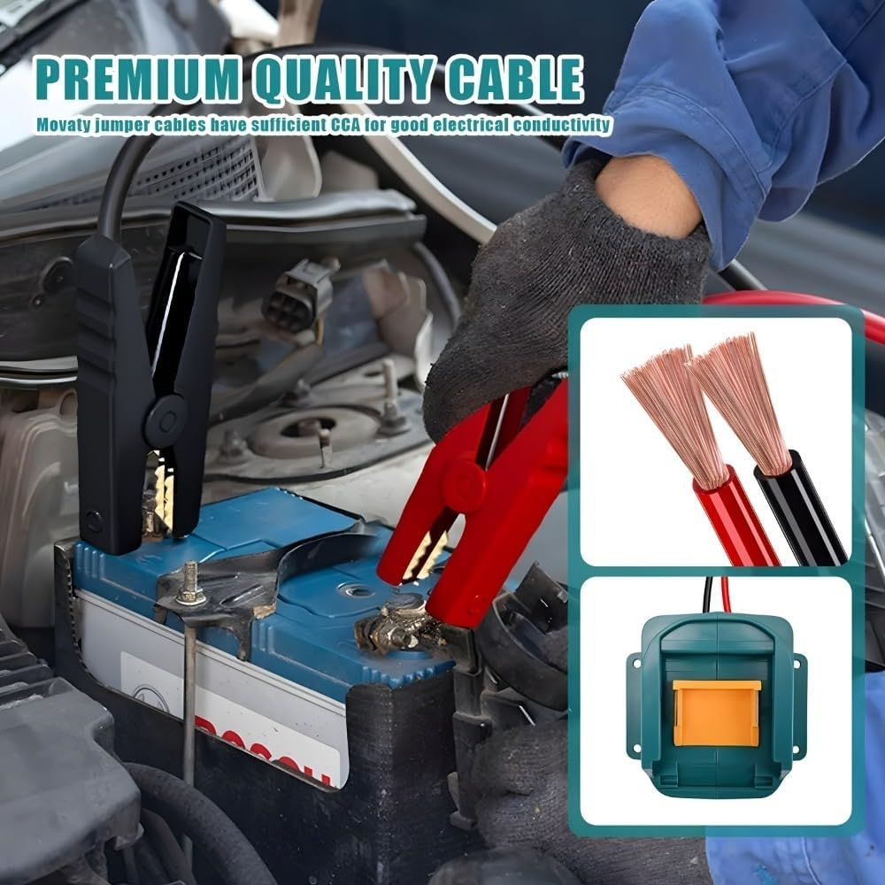 Jumper Adapter for Makita 18V Battery Jumper Starter Automotive Booster Cables 6FT 12AWG Jumper Cable Car Battery Charger for Car Riding Mower Motorcycle (Battery Not Included) image number 2