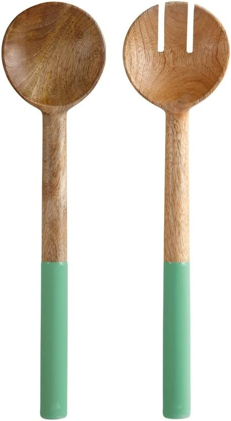 Maxwell & Williams Mezze Salad Servers Wood Enamel Lily 31Cm